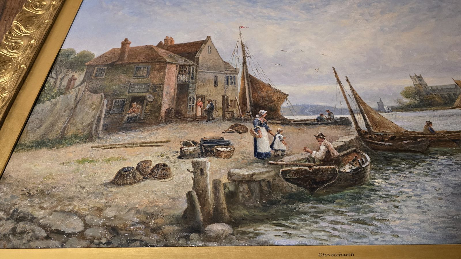 2144.99 Oil Painting On Canvas Of A View Of Christchurch By Stanley Leader Circa 1900 photo