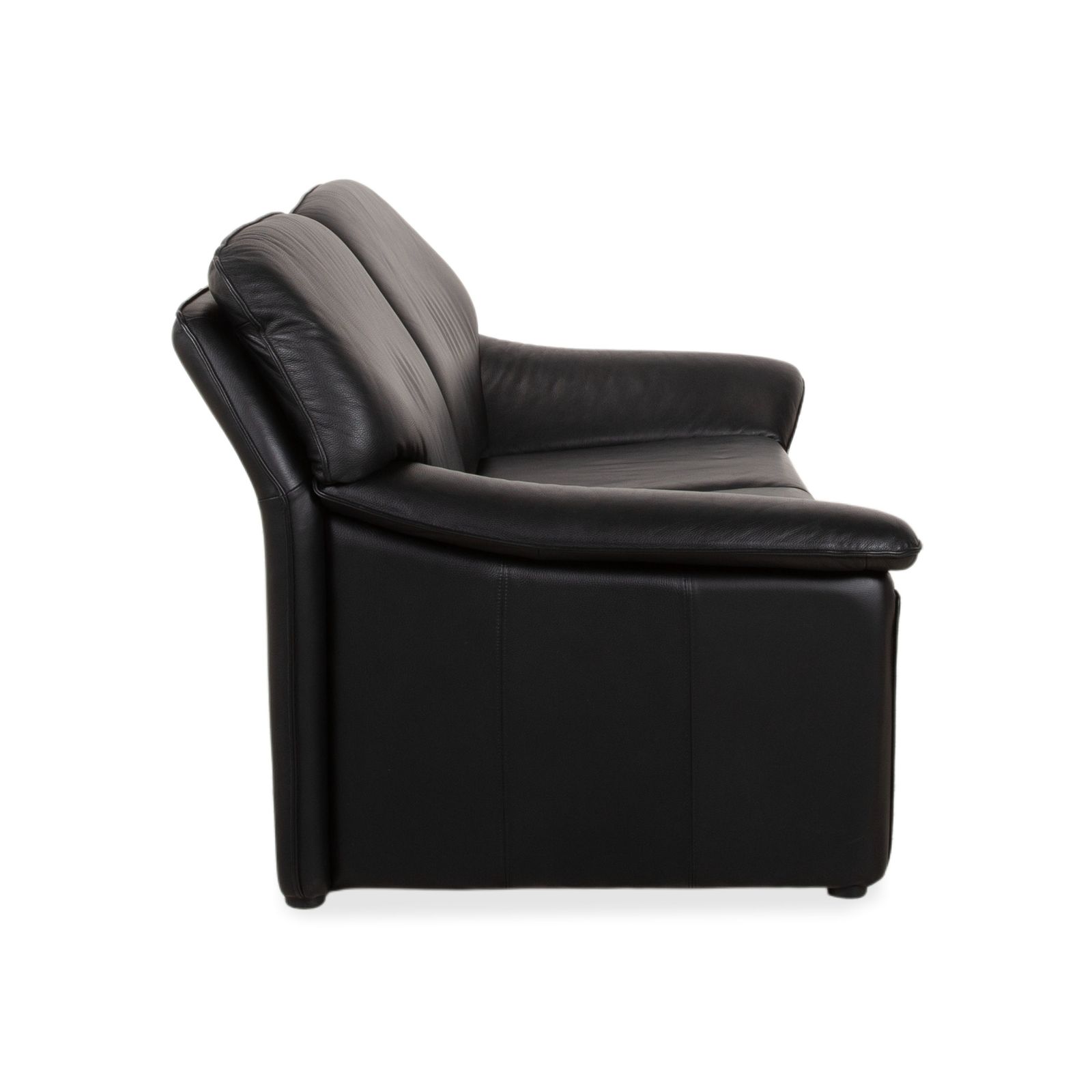 Furniture Lauser Atlanta Leather Two Seater Black Sofa photo