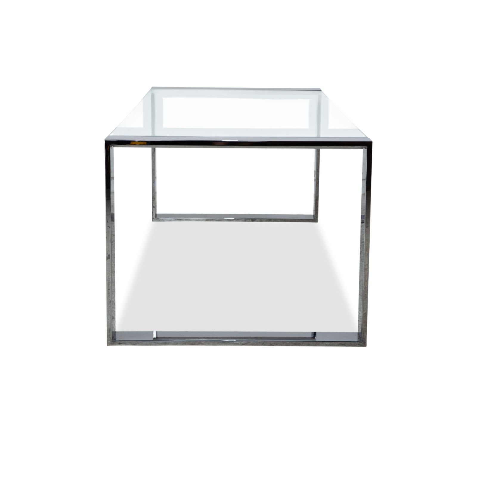 photo furniture Table à manger Orsenigo Ring en verre argenté