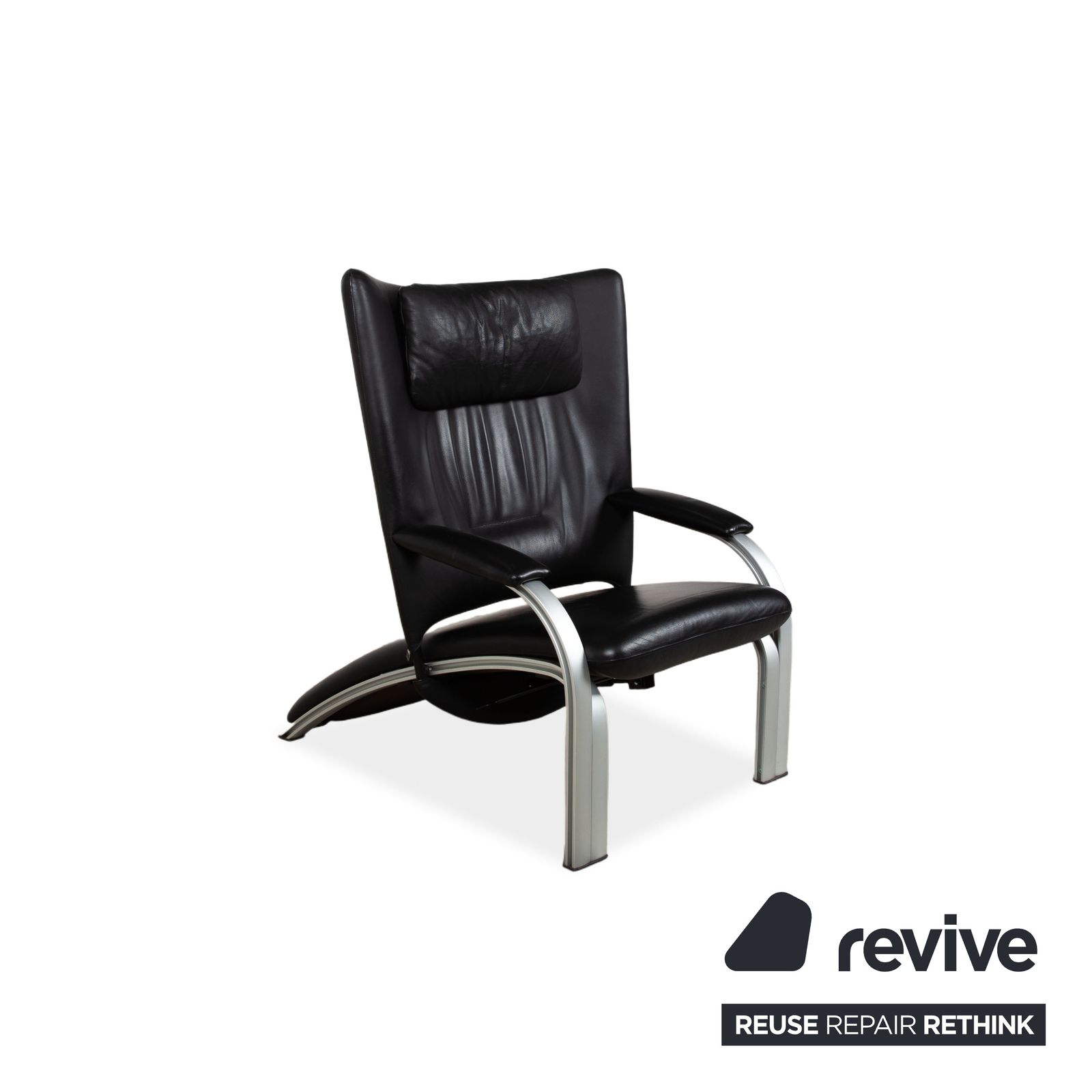 Fauteuil Wk Wohnen Spot 698 en cuir noir, fonction manuelle photo Mobilier