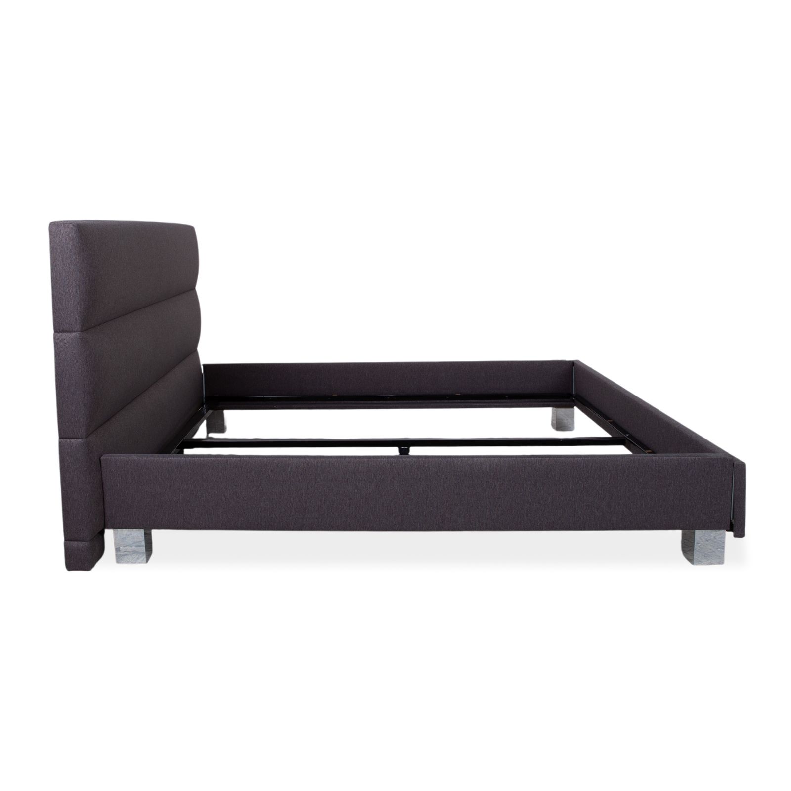 photo furniture Lit rembourré Tempur noir gris chambre