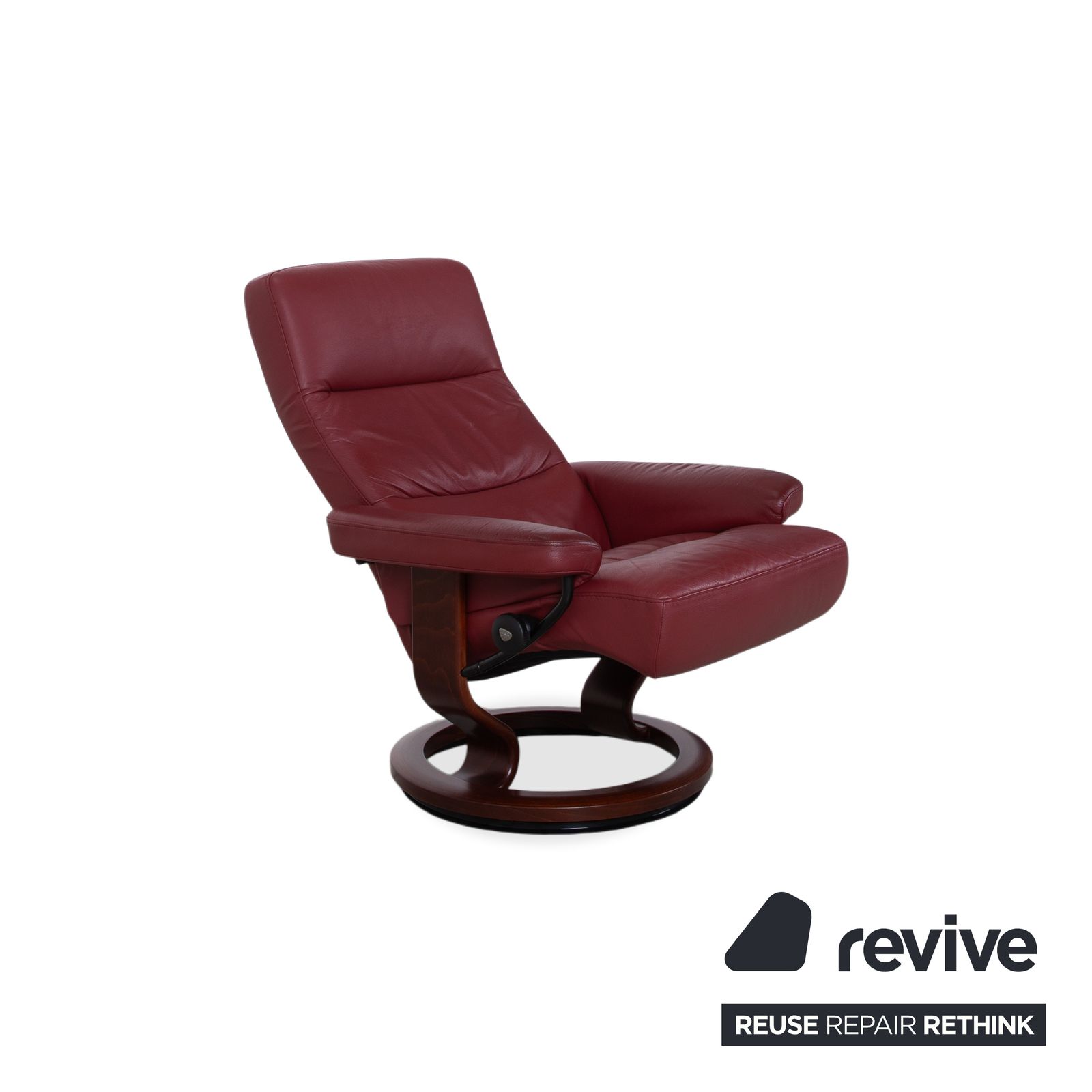 Fauteuil relax Stressless Atlantic en cuir véritable rouge avec repose-pieds, fonction inclinable photo Mobilier