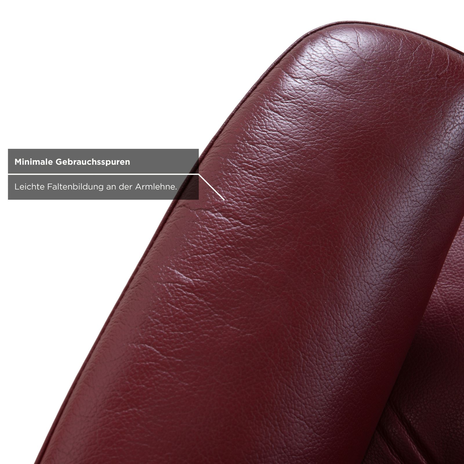 Fauteuil relax Stressless Atlantic en cuir véritable rouge avec repose-pieds, fonction inclinable photo vintage