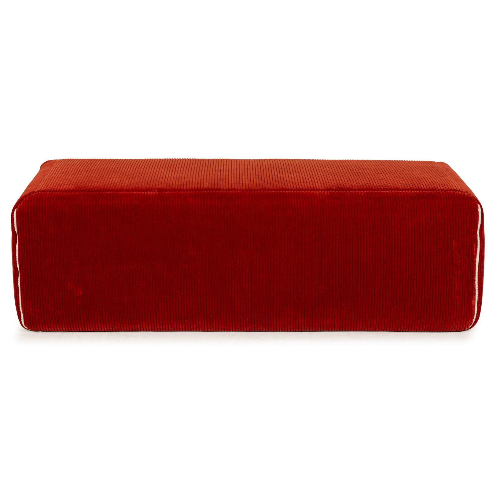 Pouf Ligne Roset Plumy en tissu rouge photo vintage