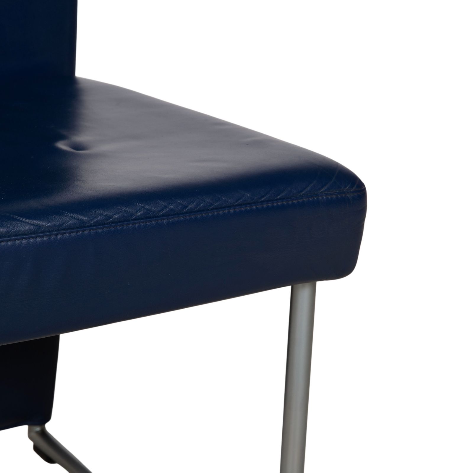 Lot de 4 chaises Rolf Benz 7400, chaises cantilever en cuir, bleu foncé photo Mobilier