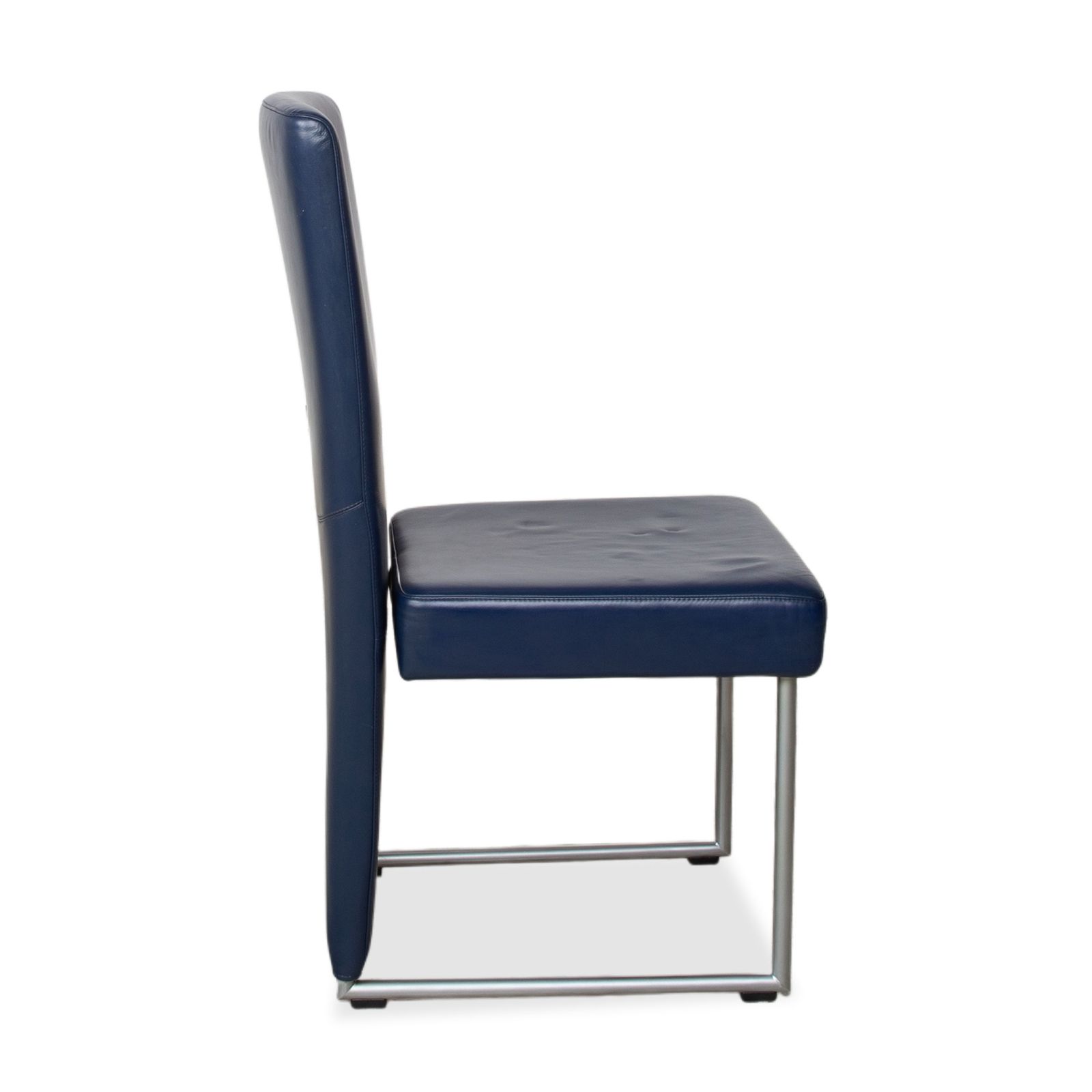 photo for sale Set van 4 Rolf Benz 7400 stoelen, lederen vrijdragende stoelen, donkerblauw
