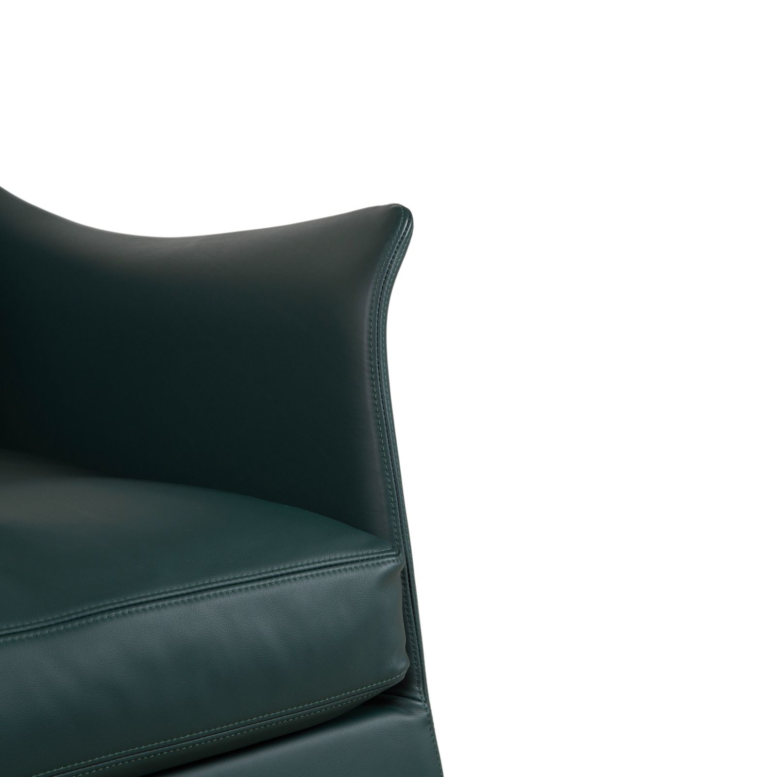 Ensemble de fauteuils Flexform Boss en cuir vert, pivotant, fonction manuelle photo buy