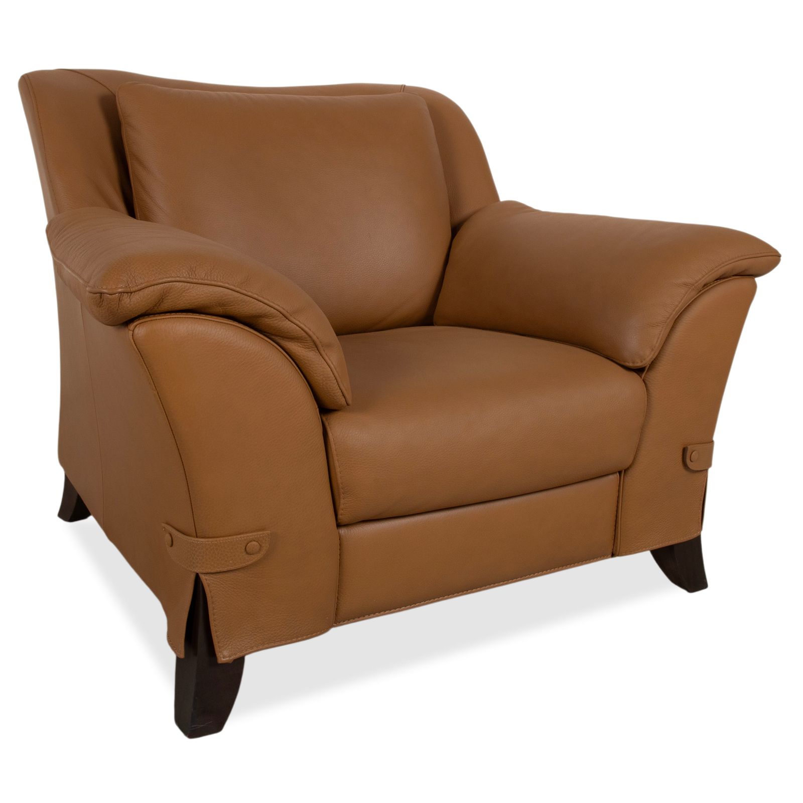 Natuzzi Leren Fauteuil Bruin Cognac