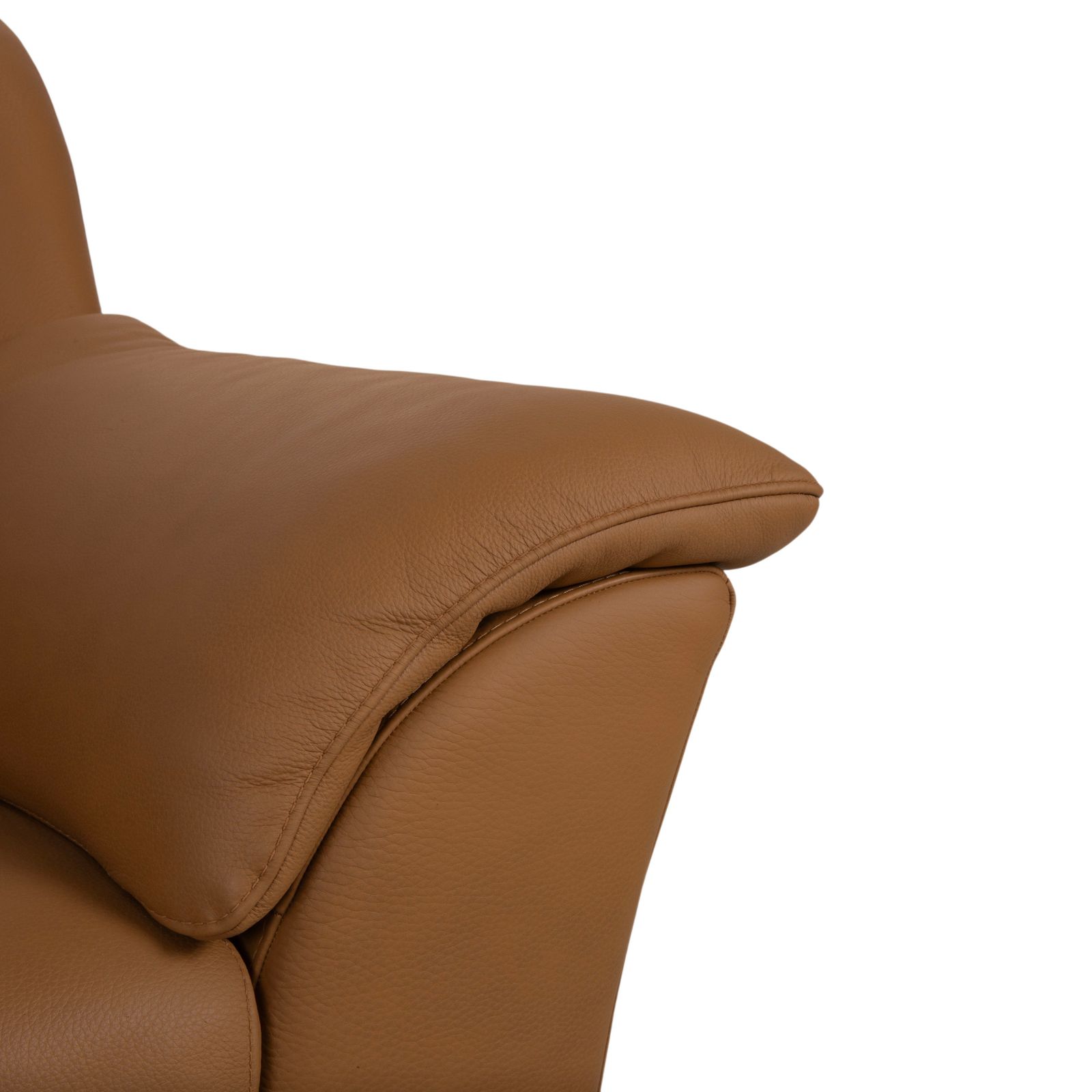 Natuzzi Leren Fauteuil Bruin Cognac photo for sale
