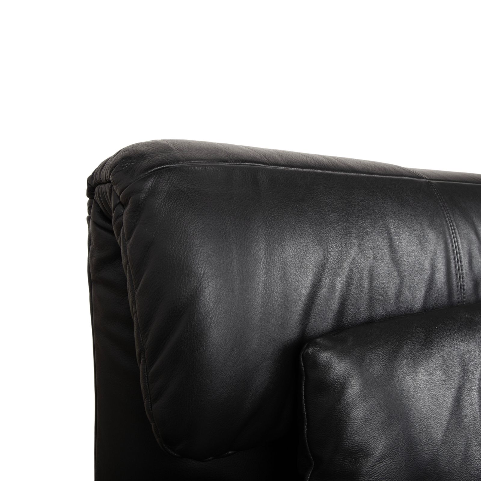 Rolf Benz Plura Leather Two Seater Black Manual Function Sofa photo vintage