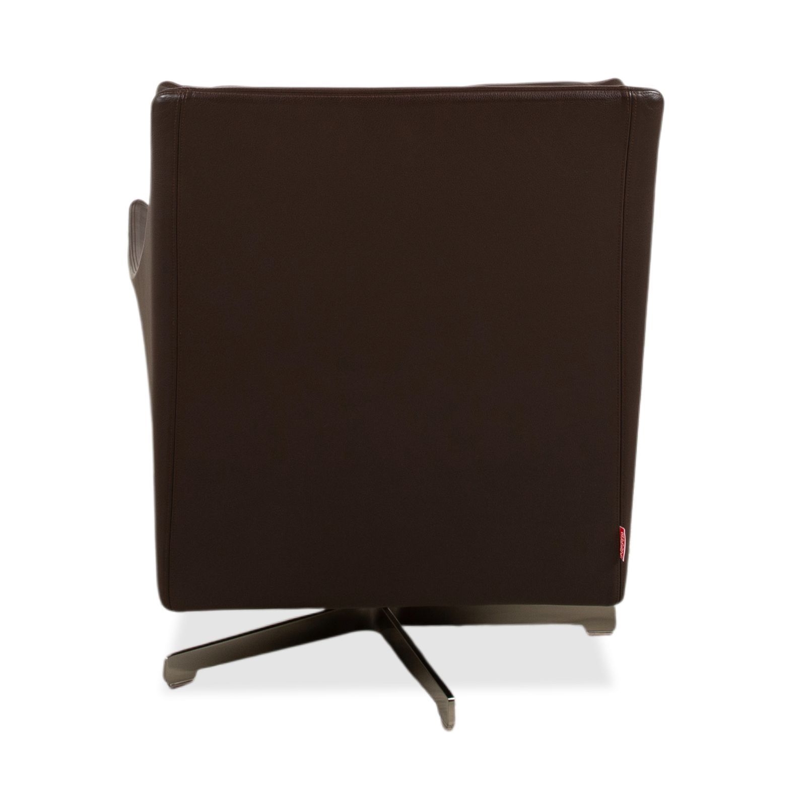 Mobilier Fauteuil pivotant Flexform Boss en cuir brun, fonction manuelle photo
