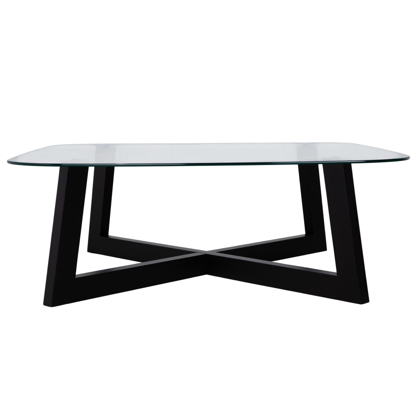 Table basse Boconcept Occa en verre transparent, cadre noir photo buy
