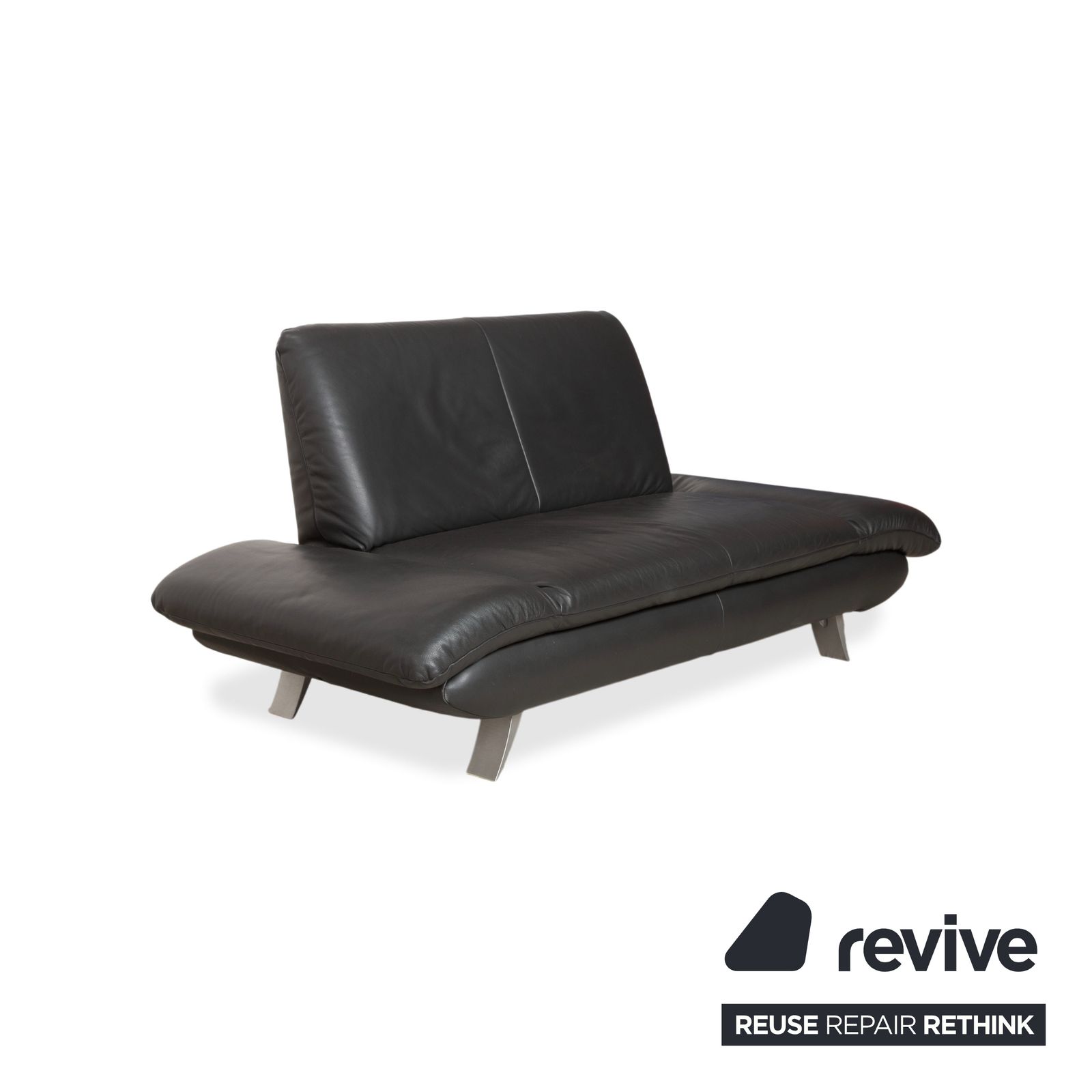 Koinor Rossini Two Seater Leather Sofa Black Manual Function photo 1452.0