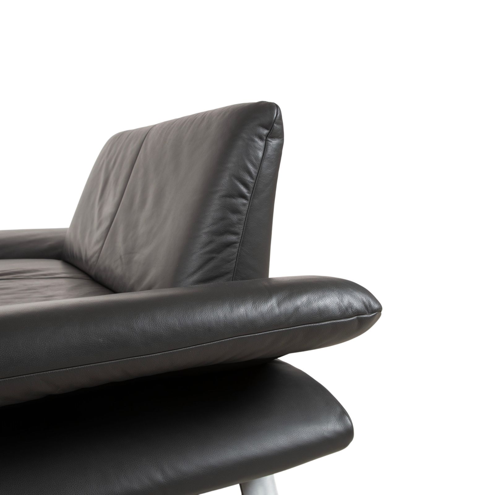 photo furniture Koinor Rossini Two Seater Leather Sofa Black Manual Function