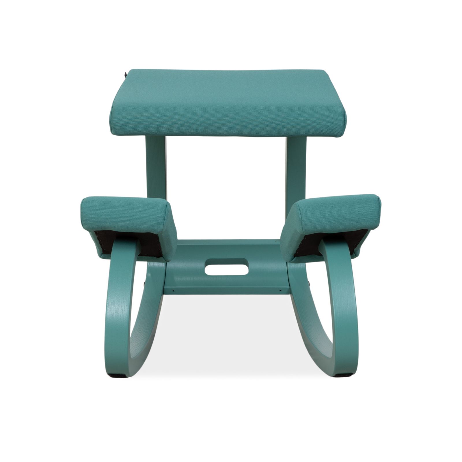 photo for sale Varier Variable Monochrome Kneeling Chair Wooden Stool Fabric Turquoise Green Grotto