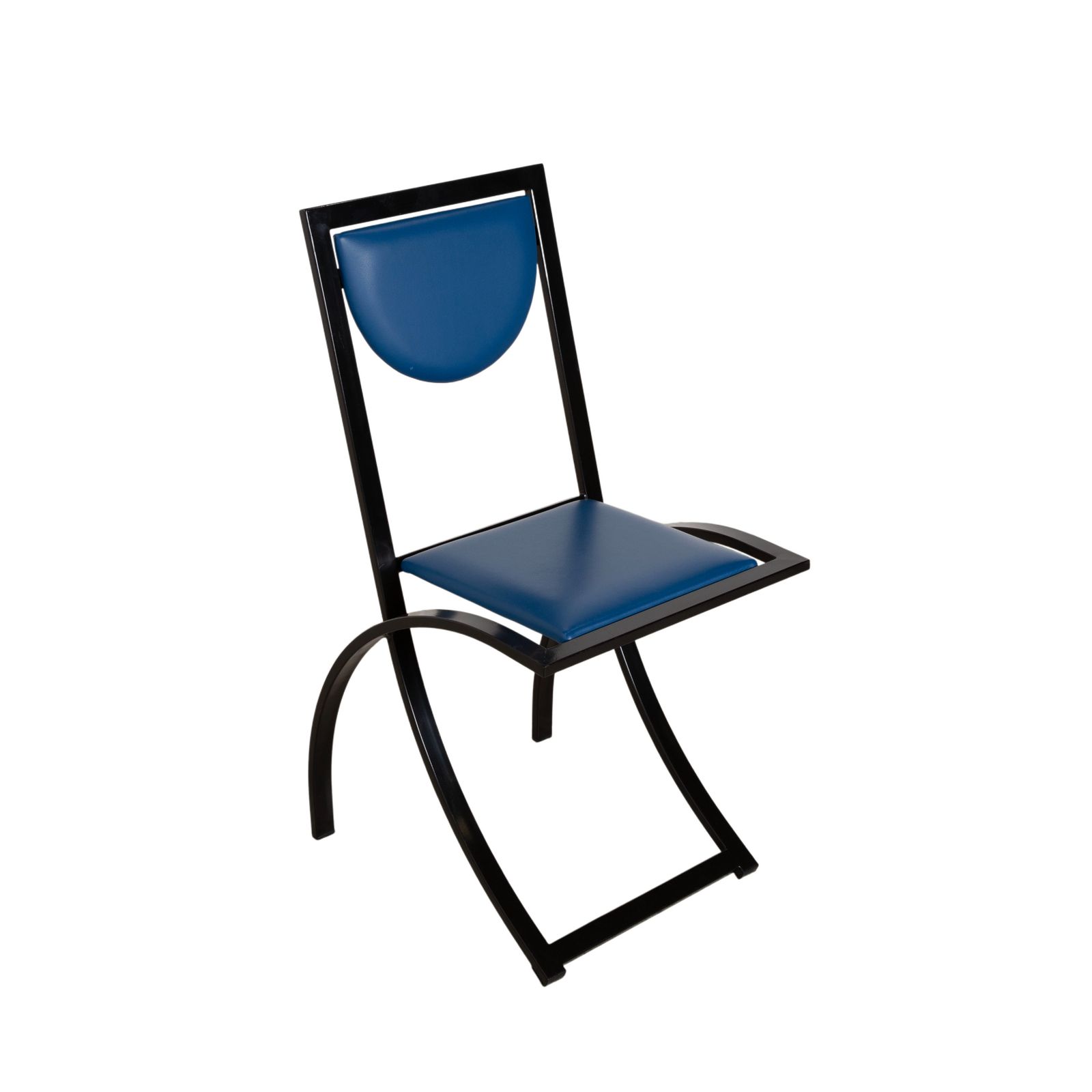 Set Of 4 Kff Sinus Leather Chairs, Blue And Red photo Furniture