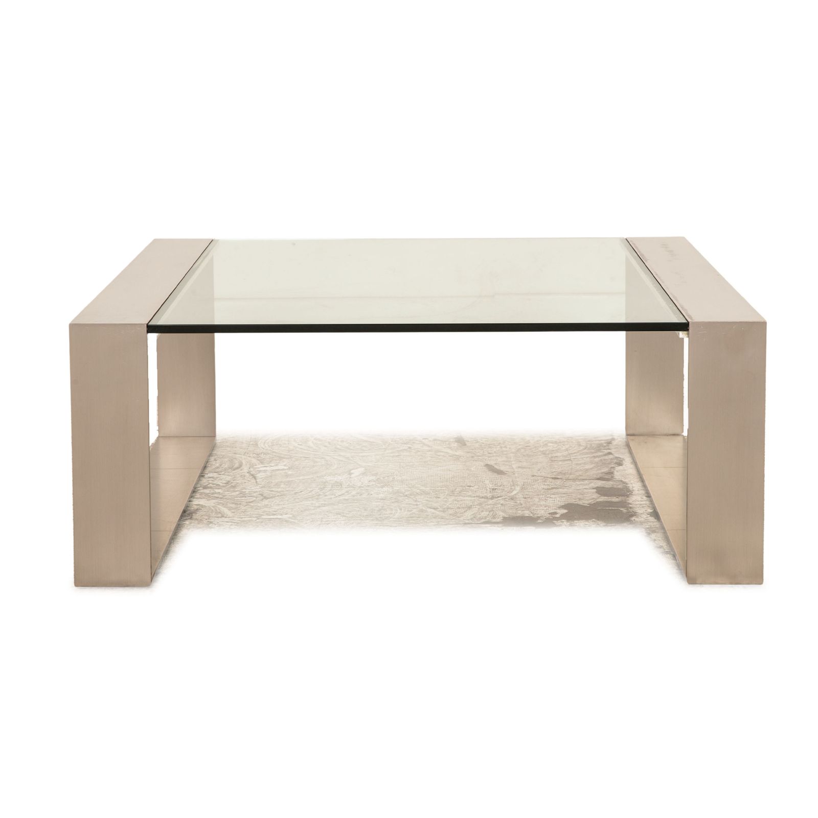 Table basse Orsenigo Ring en verre, argentée photo vinterior