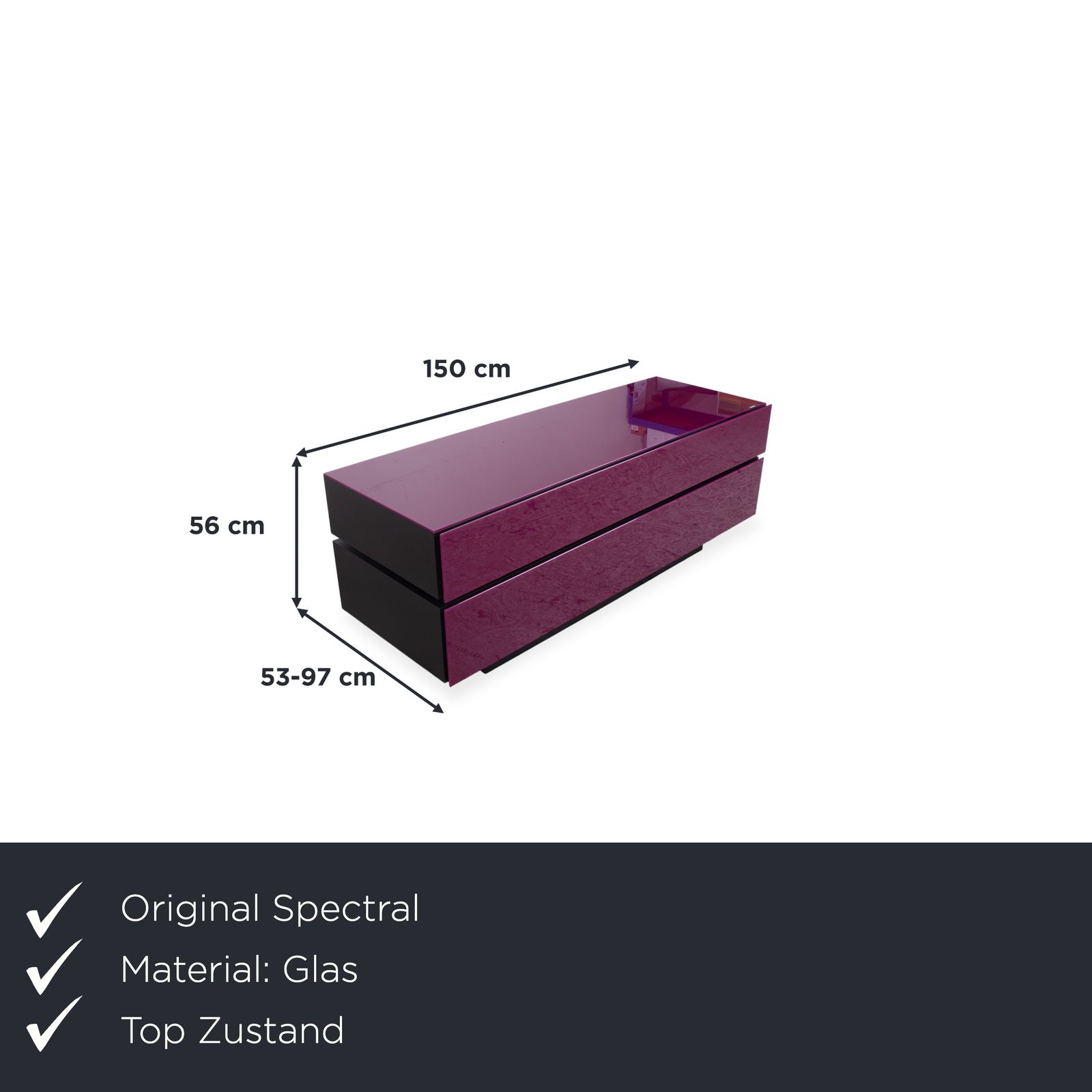 Buffet Spectral Brick en verre rouge et noir laqué brillant, fonction manuelle photo furniture