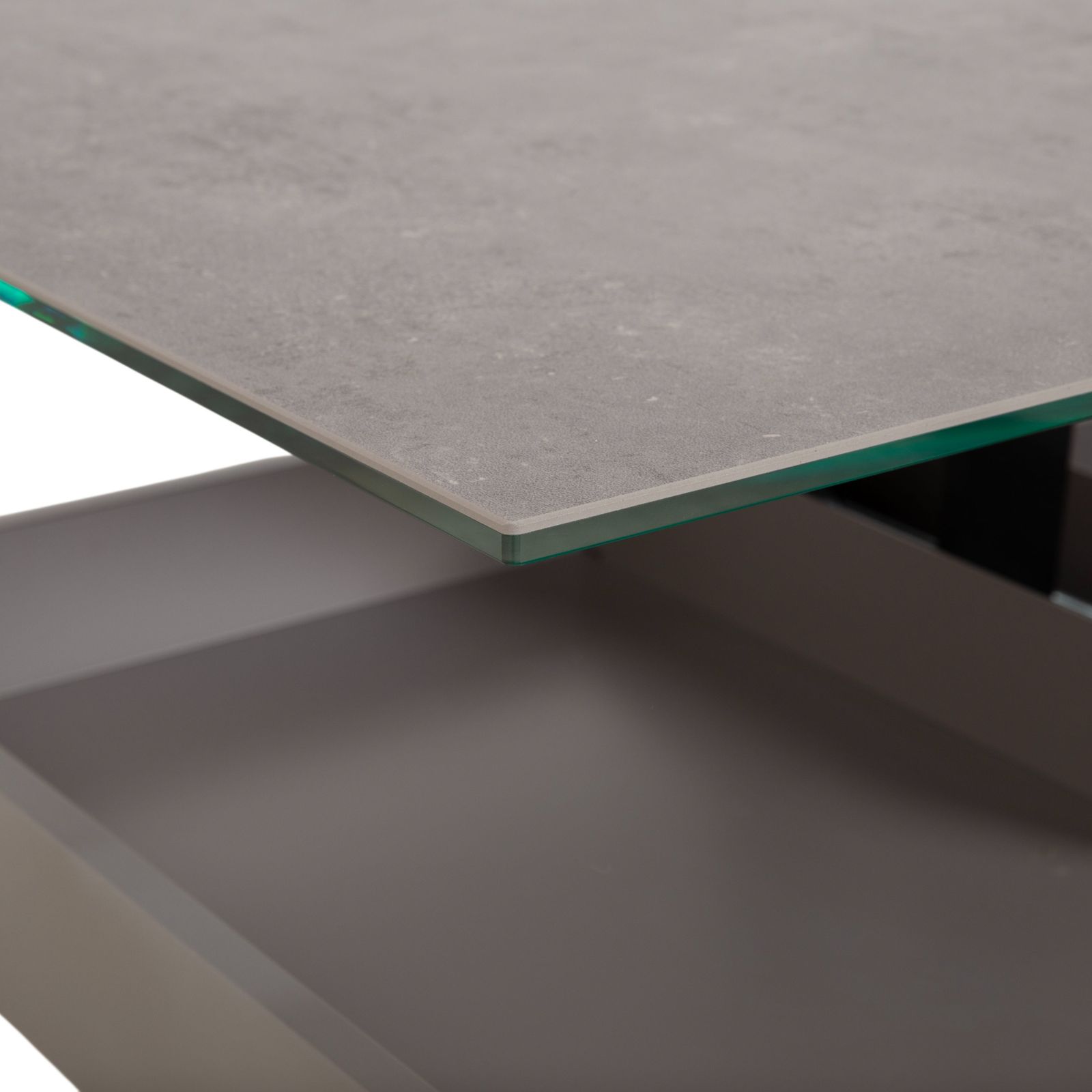 Table basse Ronald Schmitt en verre gris, fonction manuelle photo 1452.0