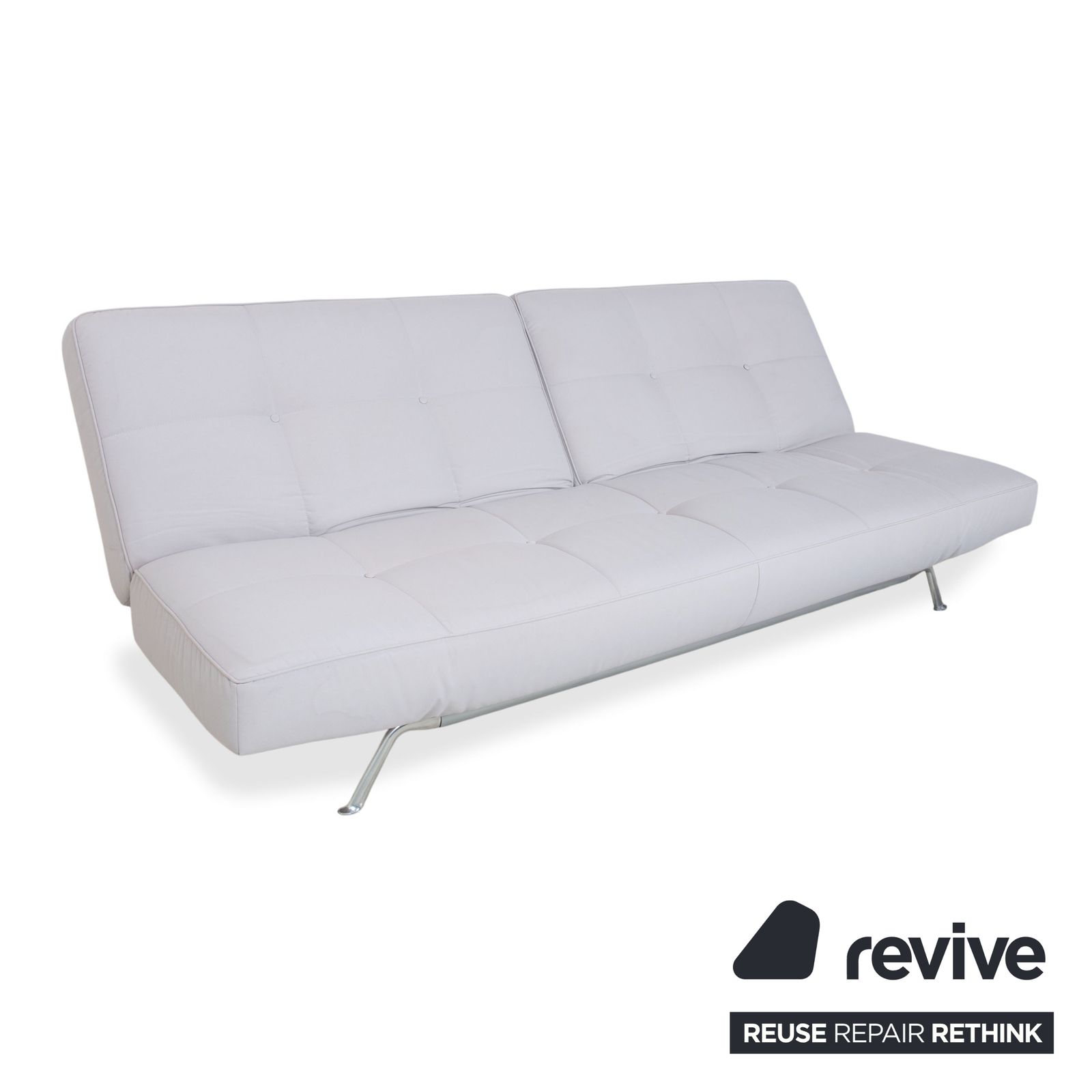 Canapé 3 places en tissu Ligne Roset Smala, gris clair, avec fonction couchage manuelle photo Mobilier