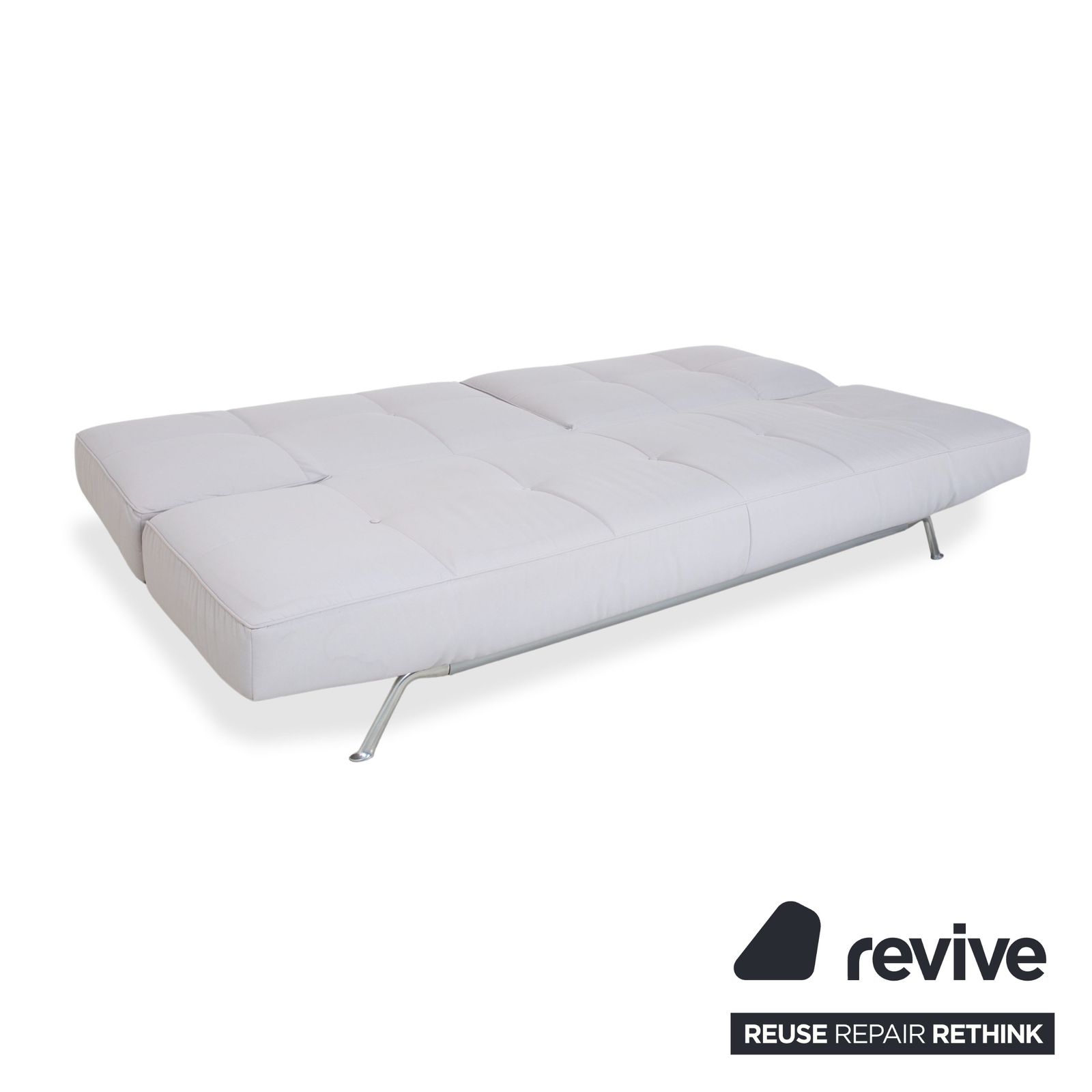 Canapé 3 places en tissu Ligne Roset Smala, gris clair, avec fonction couchage manuelle photo vinterior