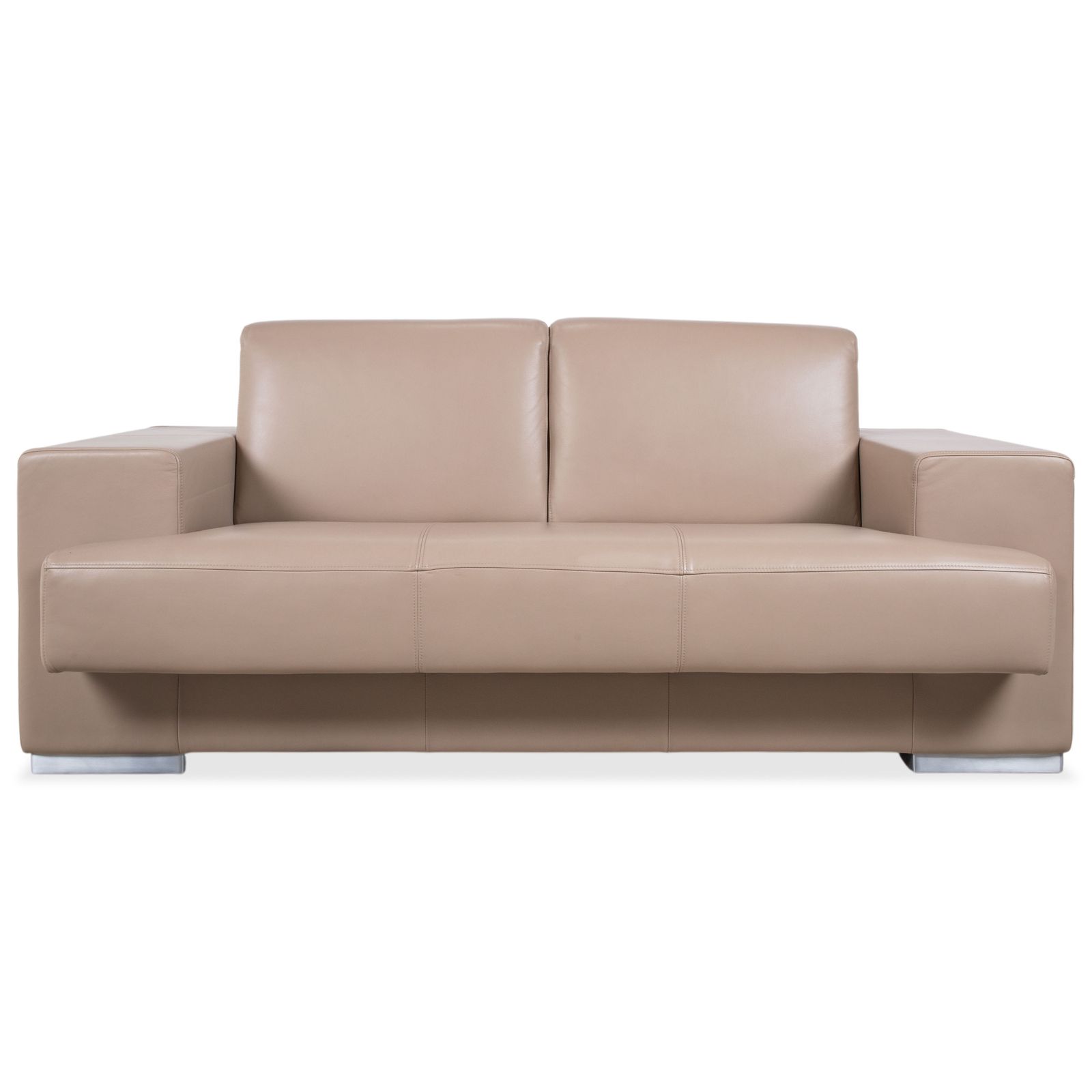 Canapé 2 places Rolf Benz en cuir, crème beige
