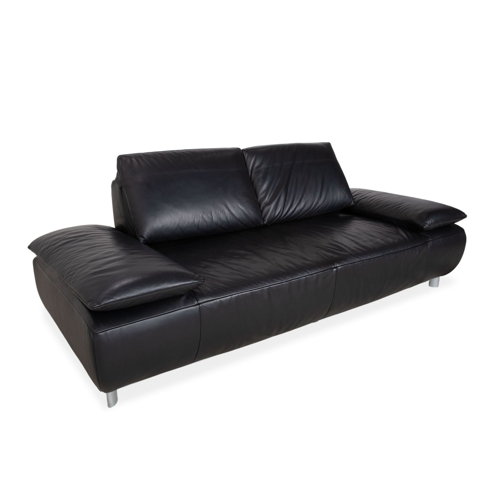 Koinor Volare Two Seater Leather Sofa Black Manual Function