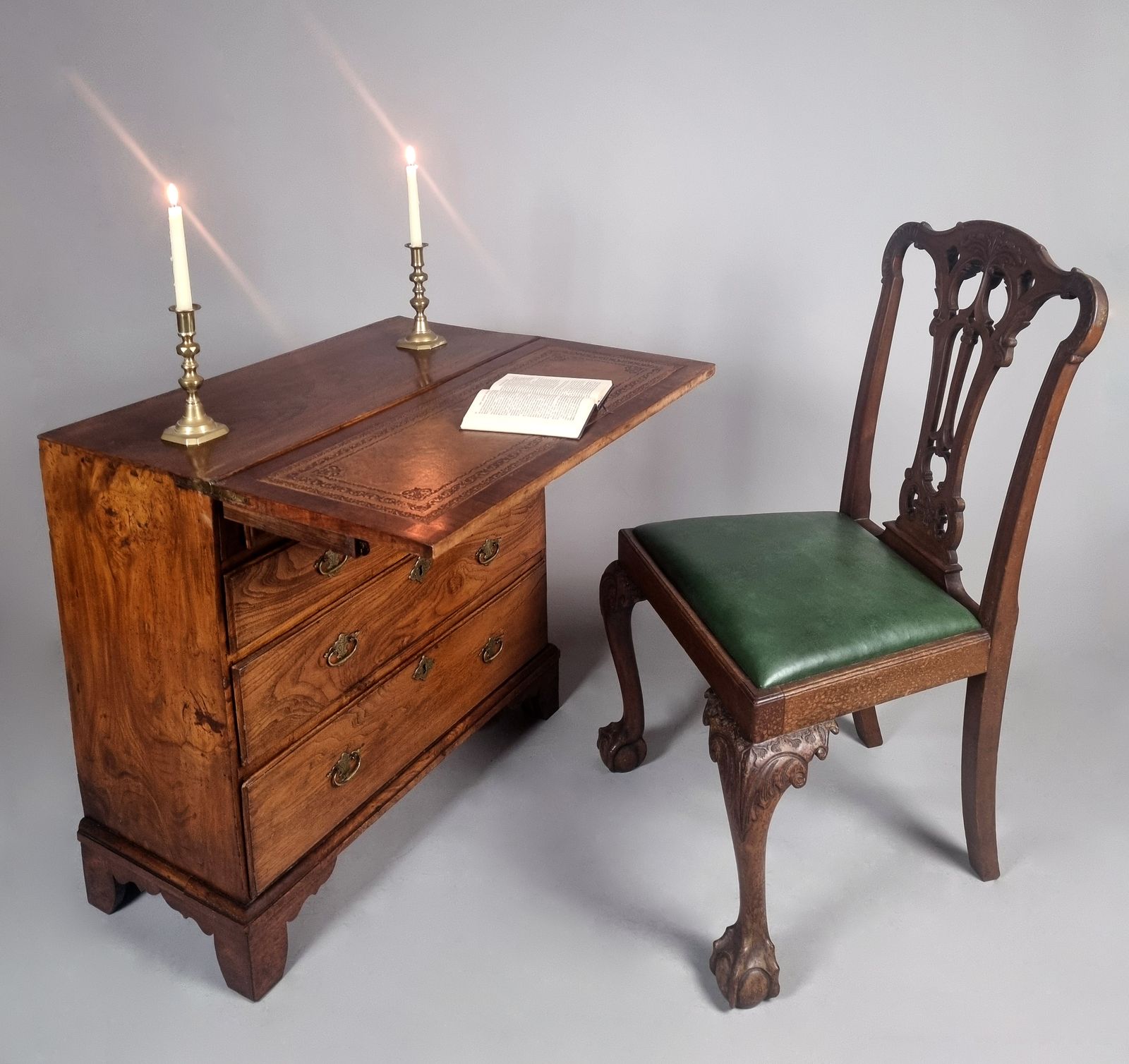 Small And Beautiful George II Elm Bachelors Chest C. 1740 photo furniture