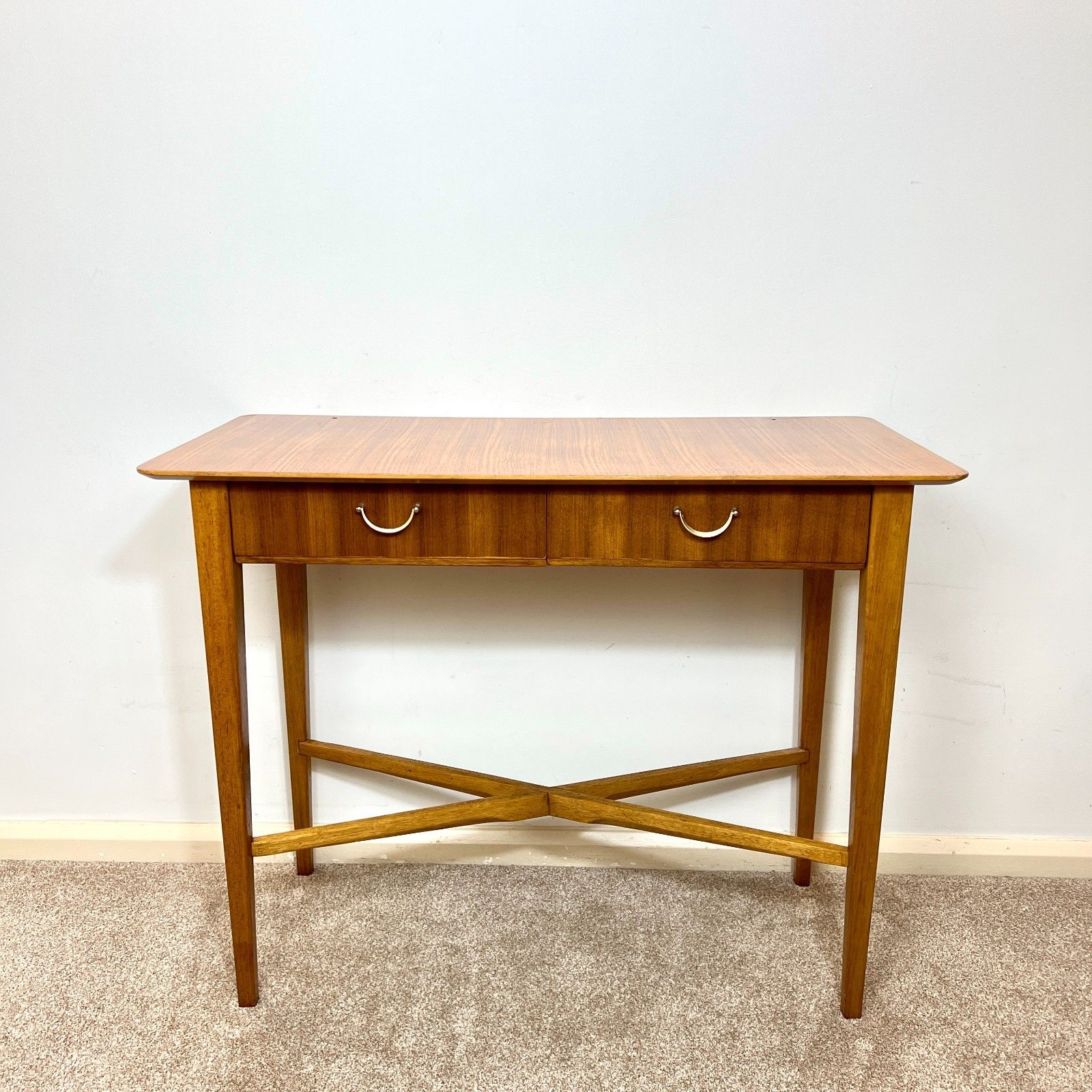 Mid Century Teak Console Table, Desk By Wrighton Furniture 1960s photo for sale