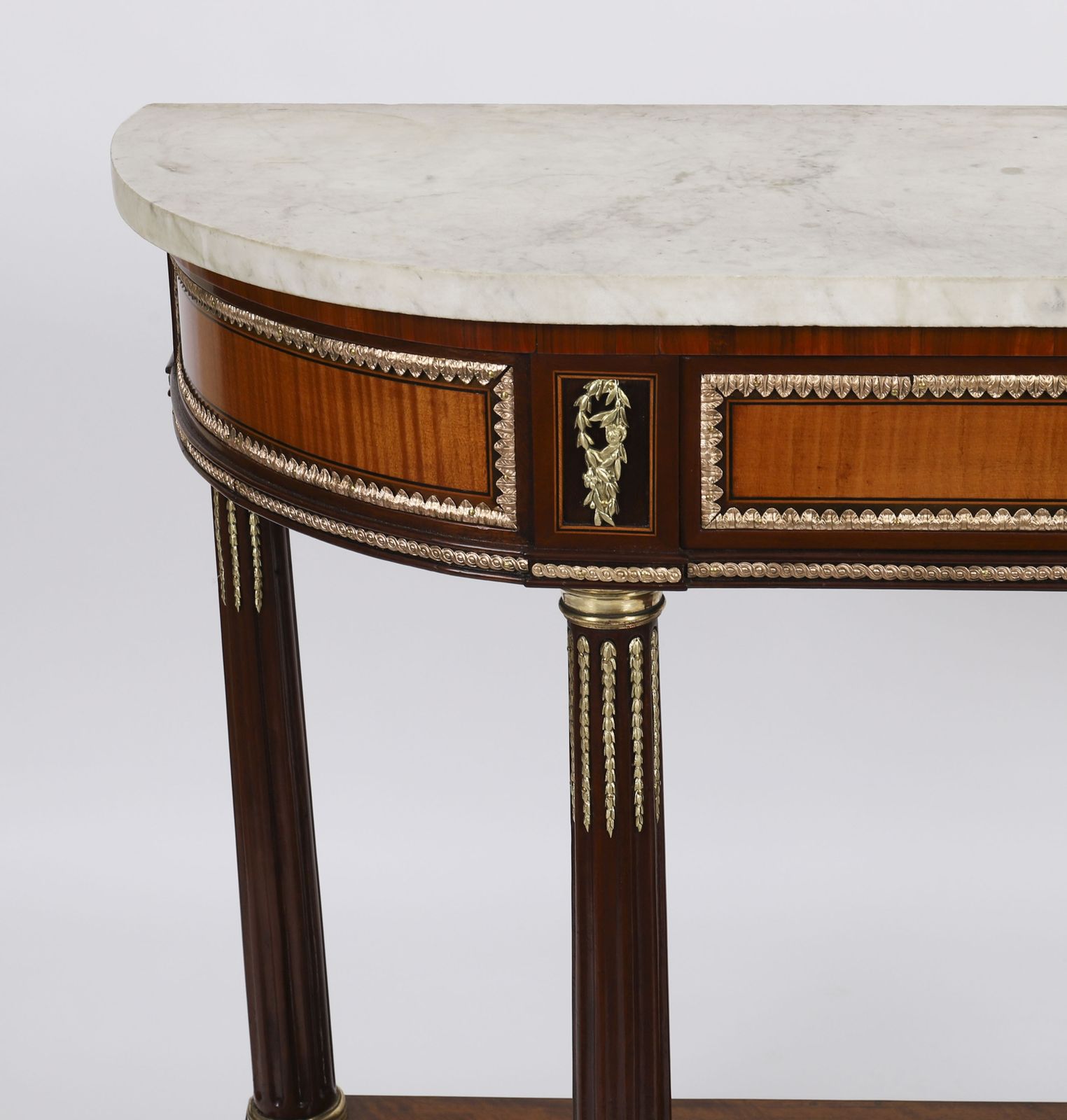 photo buy Antique Pair French Ormolu Mounted Carrara Marble Topped Consoles 19th C