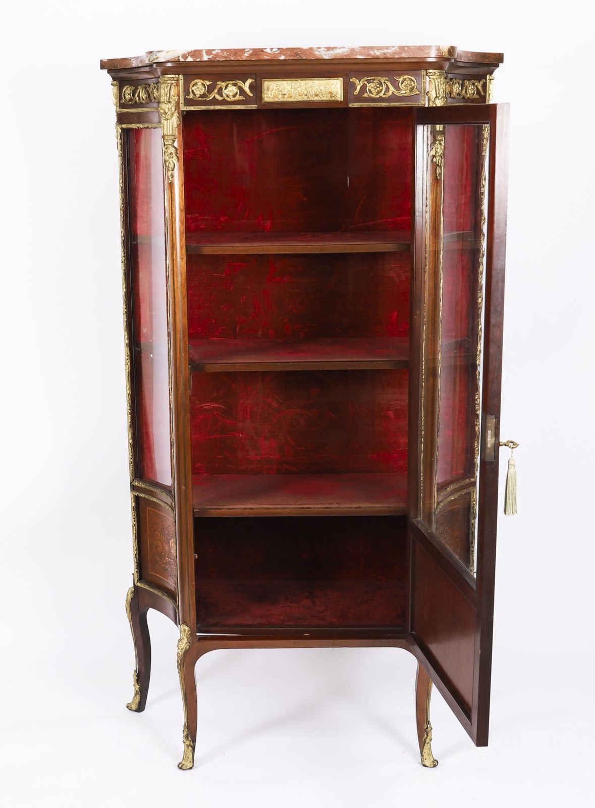 French Louis Revival Parquetry Display Cabinet C1870  19th C photo Furniture
