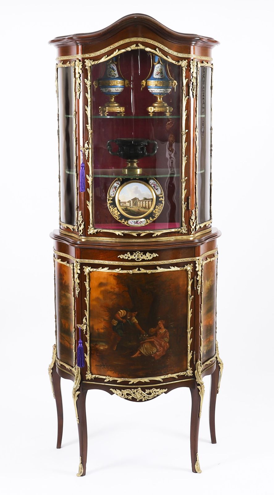 Antique French Vernis Martin Vitrine Display Cabinet C1880 19th C