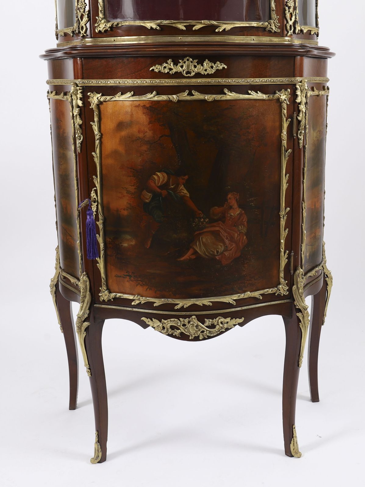 Furniture Antique French Vernis Martin Vitrine Display Cabinet C1880 19th C photo