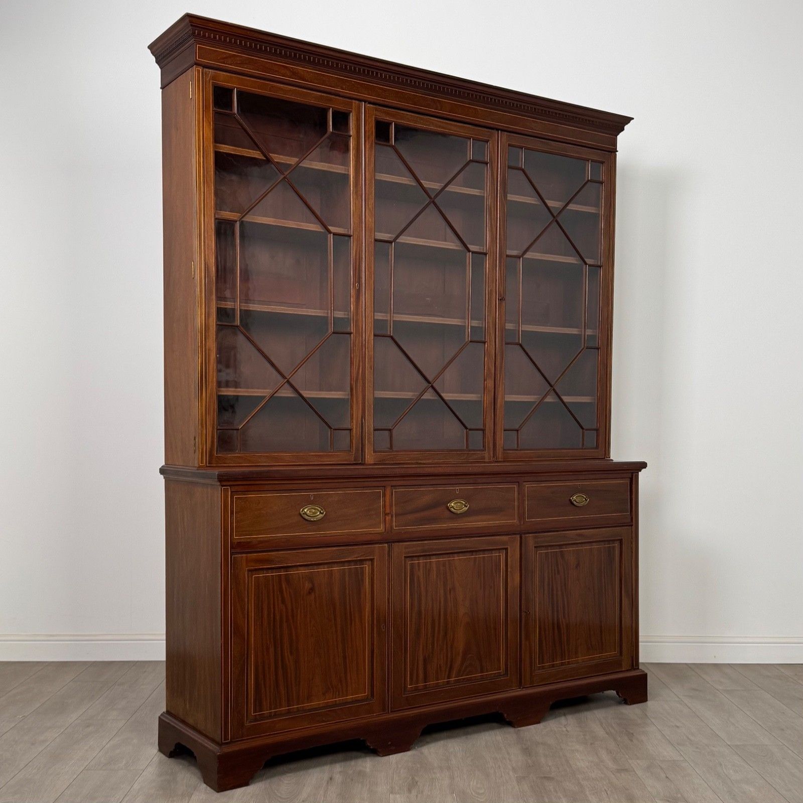 photo furniture Antique 18th Century Large Georgian Bookcase In Mahogany ( Af 5610 )