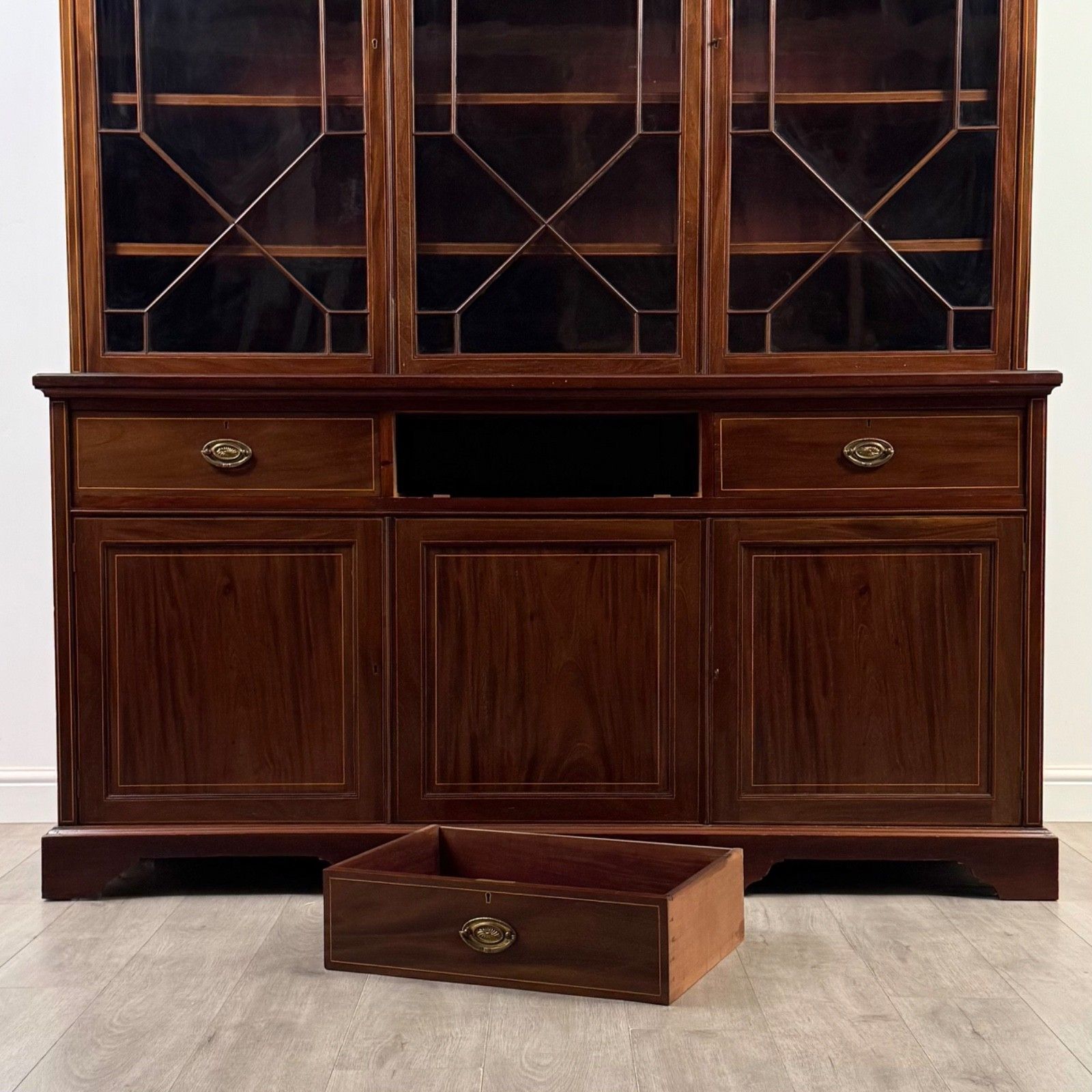Furniture Antique 18th Century Large Georgian Bookcase In Mahogany ( Af 5610 ) photo