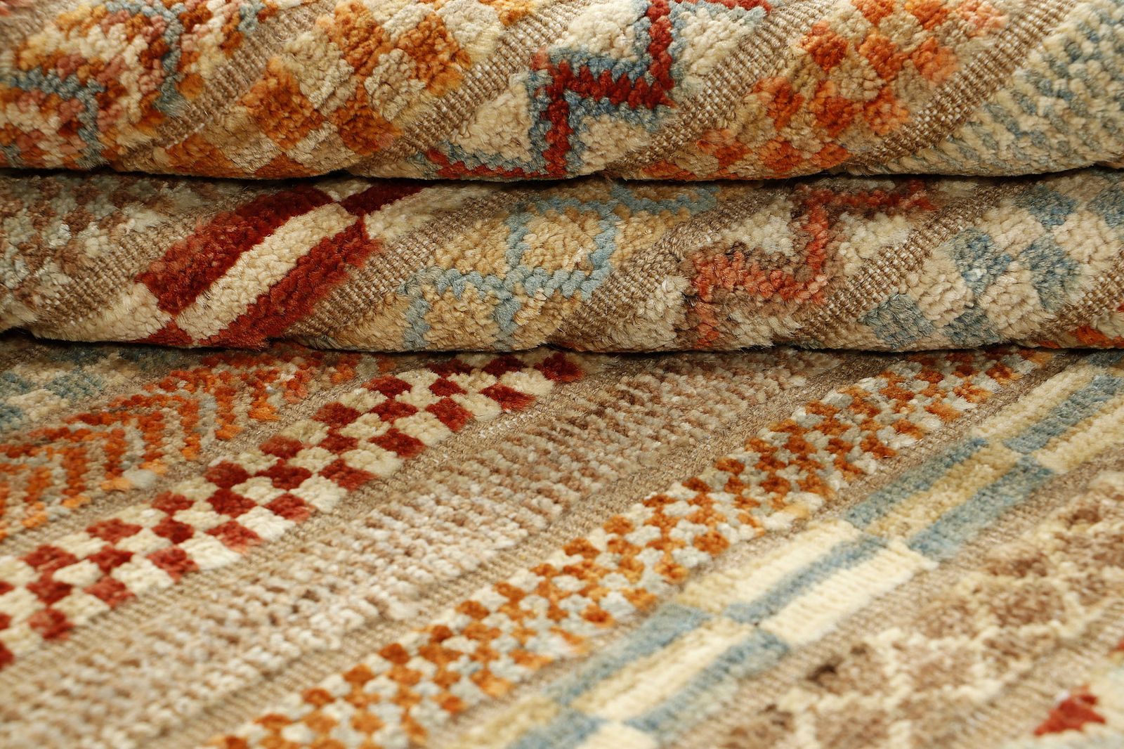 Fine Khorjin Traditional Afghan Geometric Area Rug | Handmade Wool Carpet For Living Room Decor photo 652.0