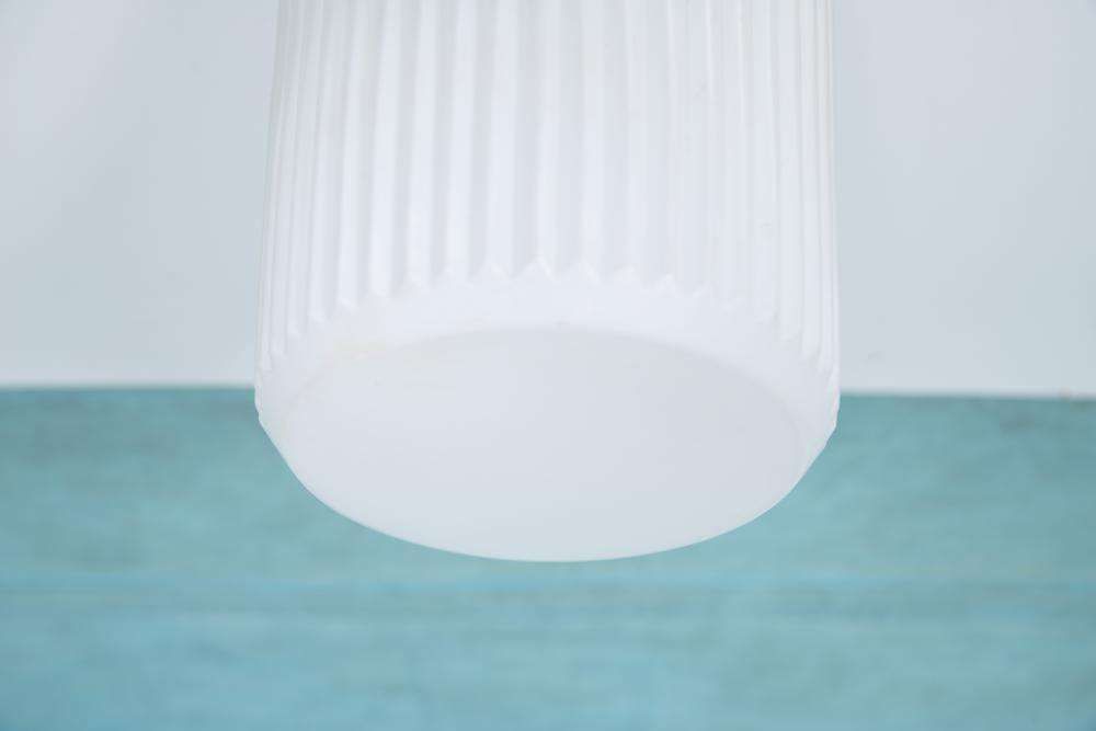 Space Age Geribbelde Glazen Plafondlamp, Minimalistische Glazen Lamp photo for sale