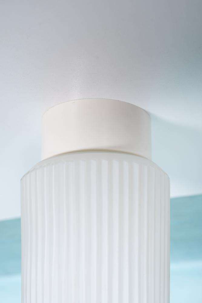 Space Age Geribbelde Glazen Plafondlamp, Minimalistische Glazen Lamp photo Verlichting