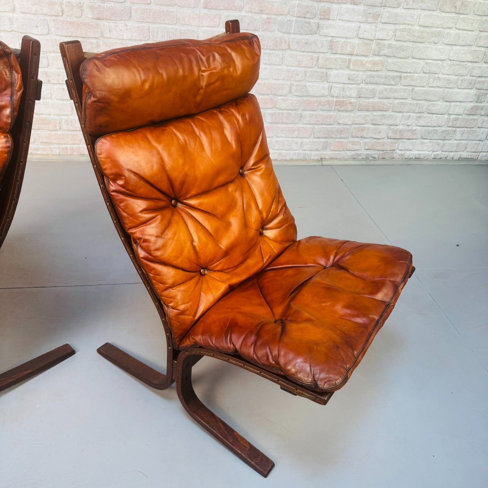 1414.0 Pair Of 1970s Westnofa Siesta High Back Lounge Chairs By Ingmar Relling photo