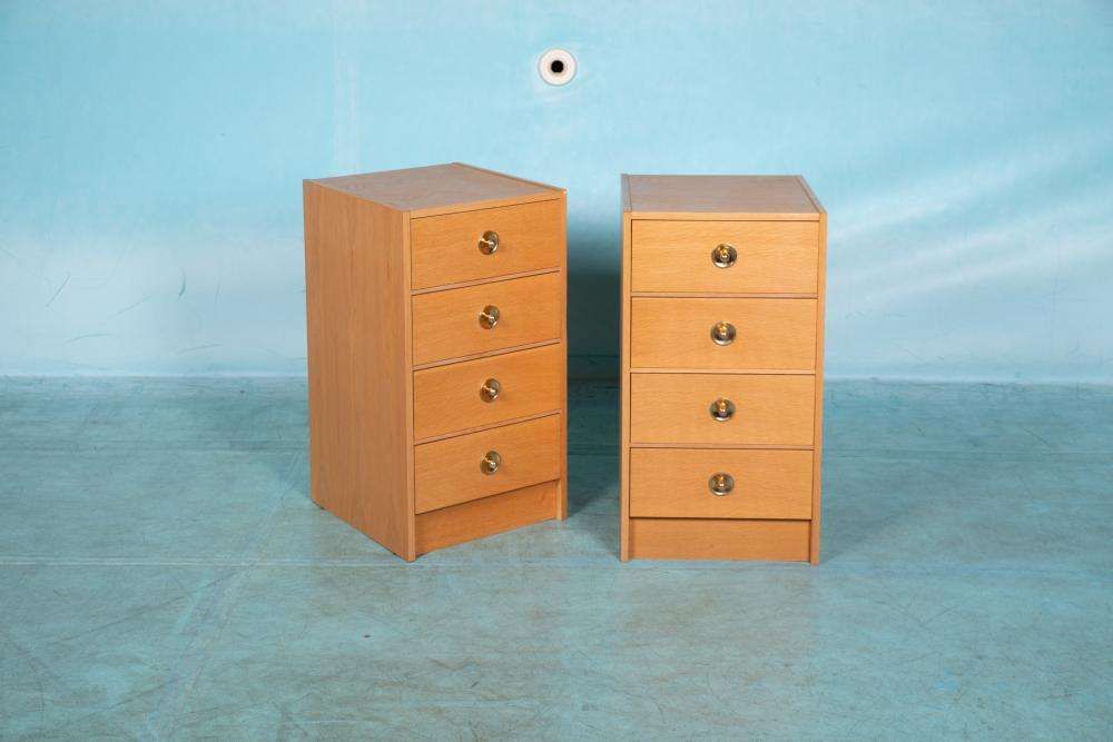 Minimalist Blonde Scandinavian Oak Chest Of Drawers, Midmod Chest photo vintage