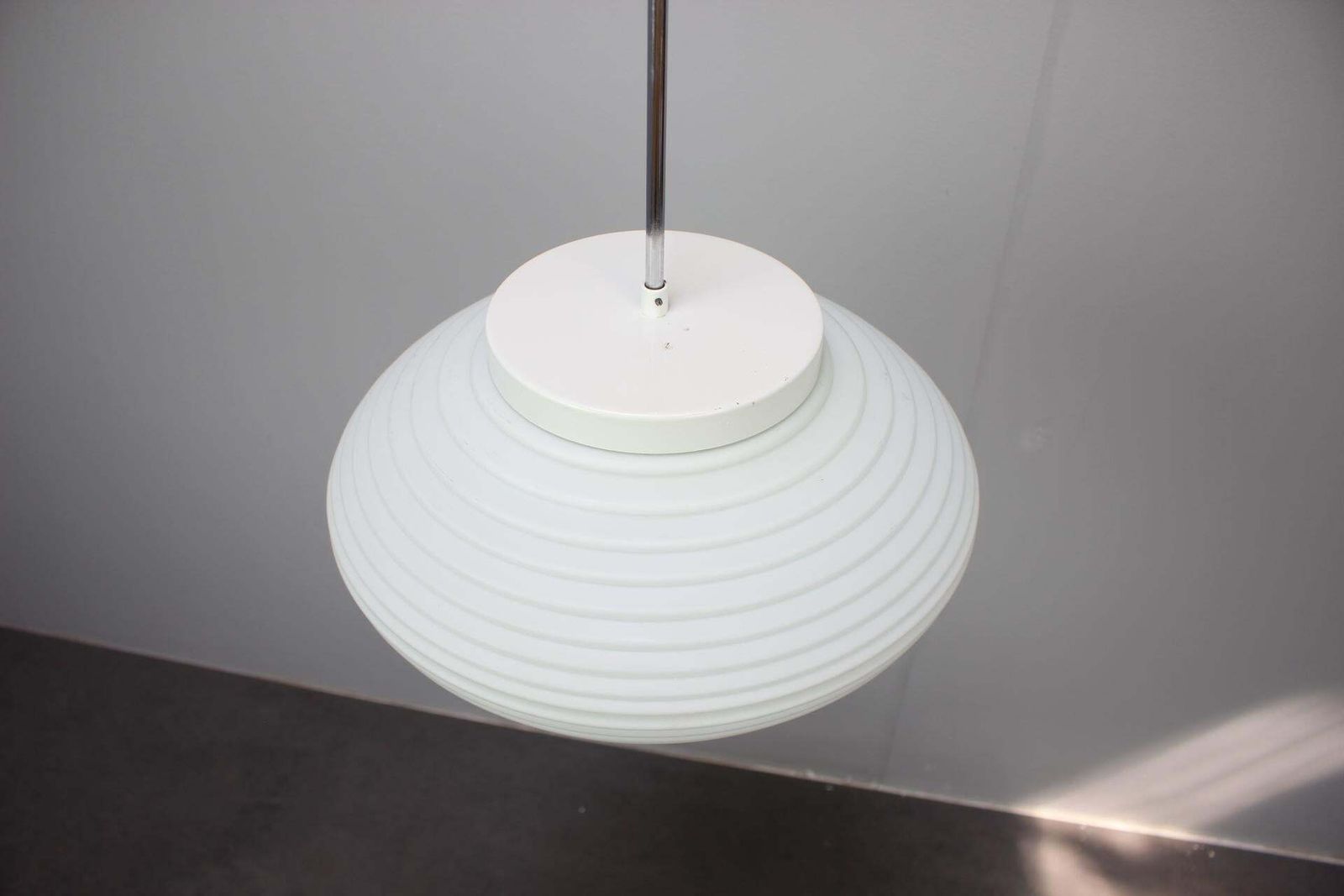 Large 1970s Czechoslovak Napako Opaline Glass Mid Century Pendant Lamp photo vintage