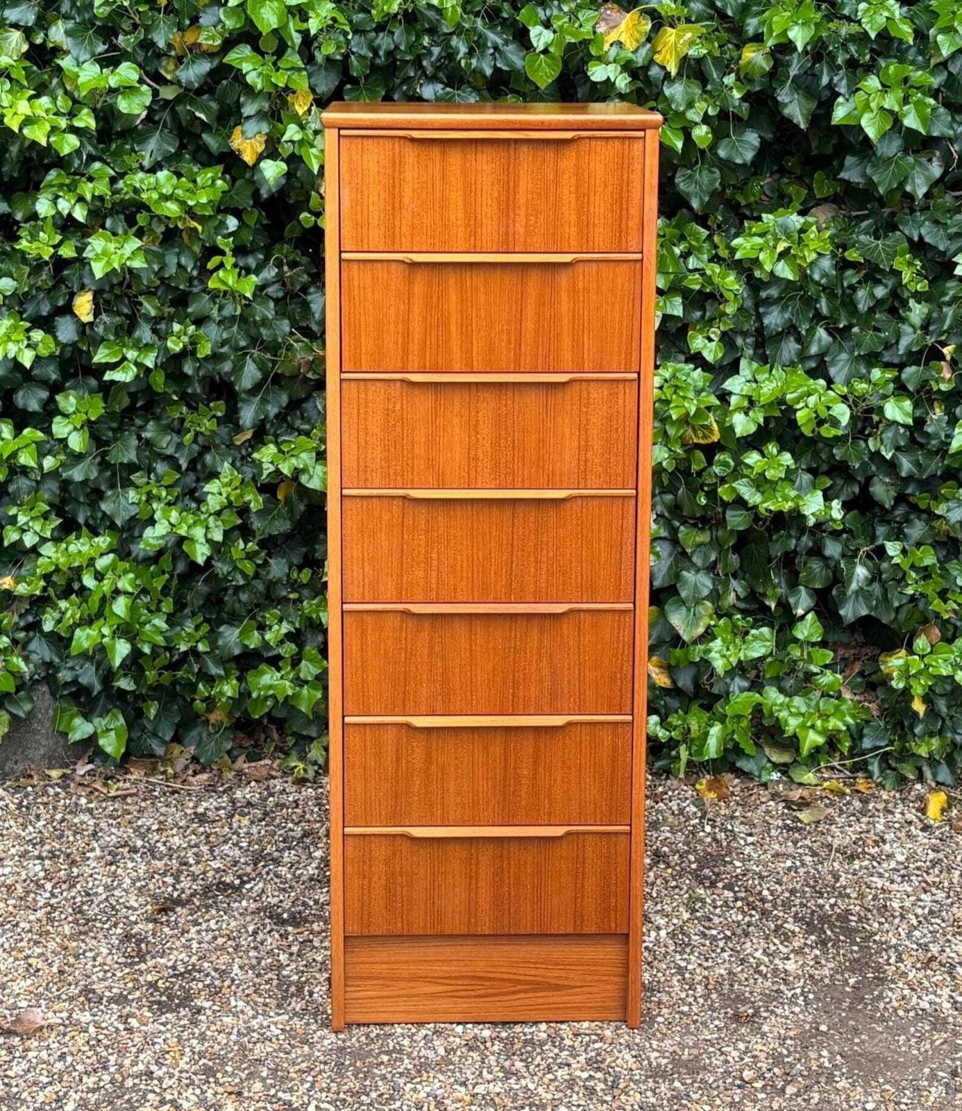 Mid Century Danish Teak Chest Of Drawers Tallboy. photo for sale