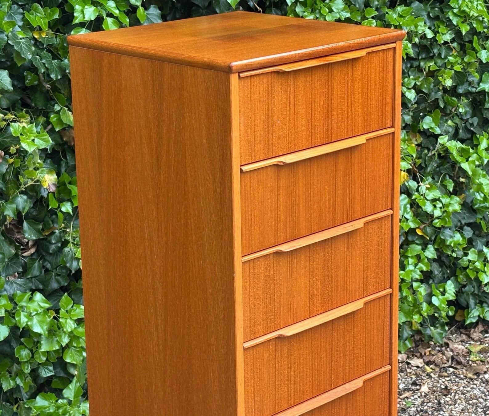 Mid Century Danish Teak Chest Of Drawers Tallboy. photo 360.0