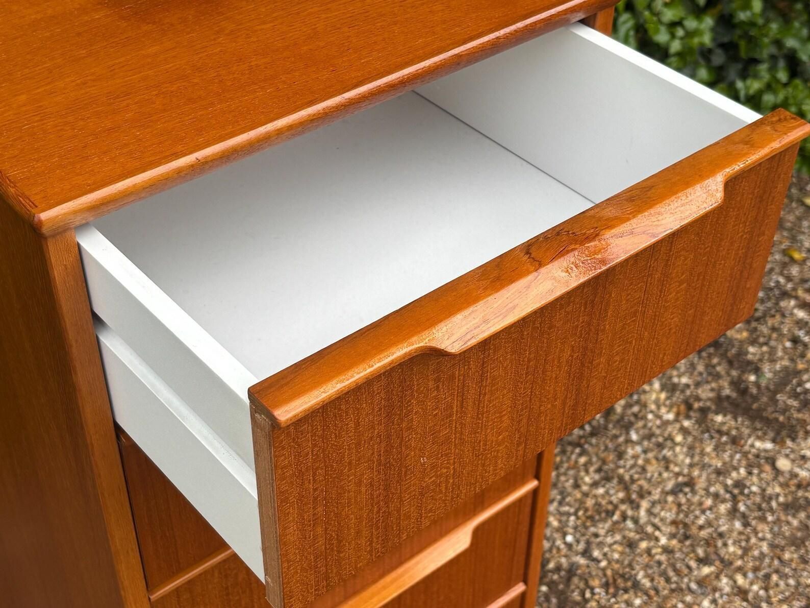 Mid Century Danish Teak Chest Of Drawers Tallboy. photo vintage