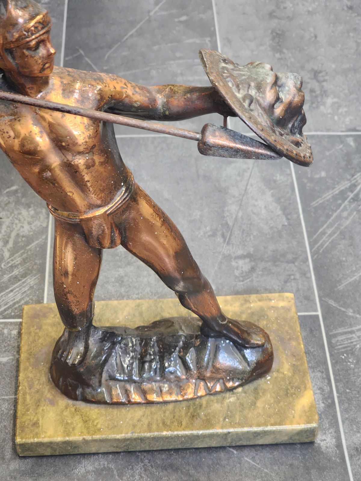 Leonidas Of Sparta Figure On A Marble Base photo Art
