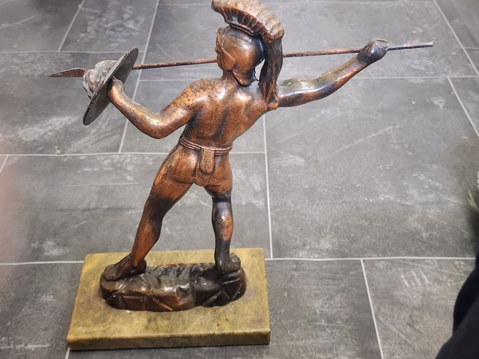 Leonidas Of Sparta Figure On A Marble Base photo vinterior