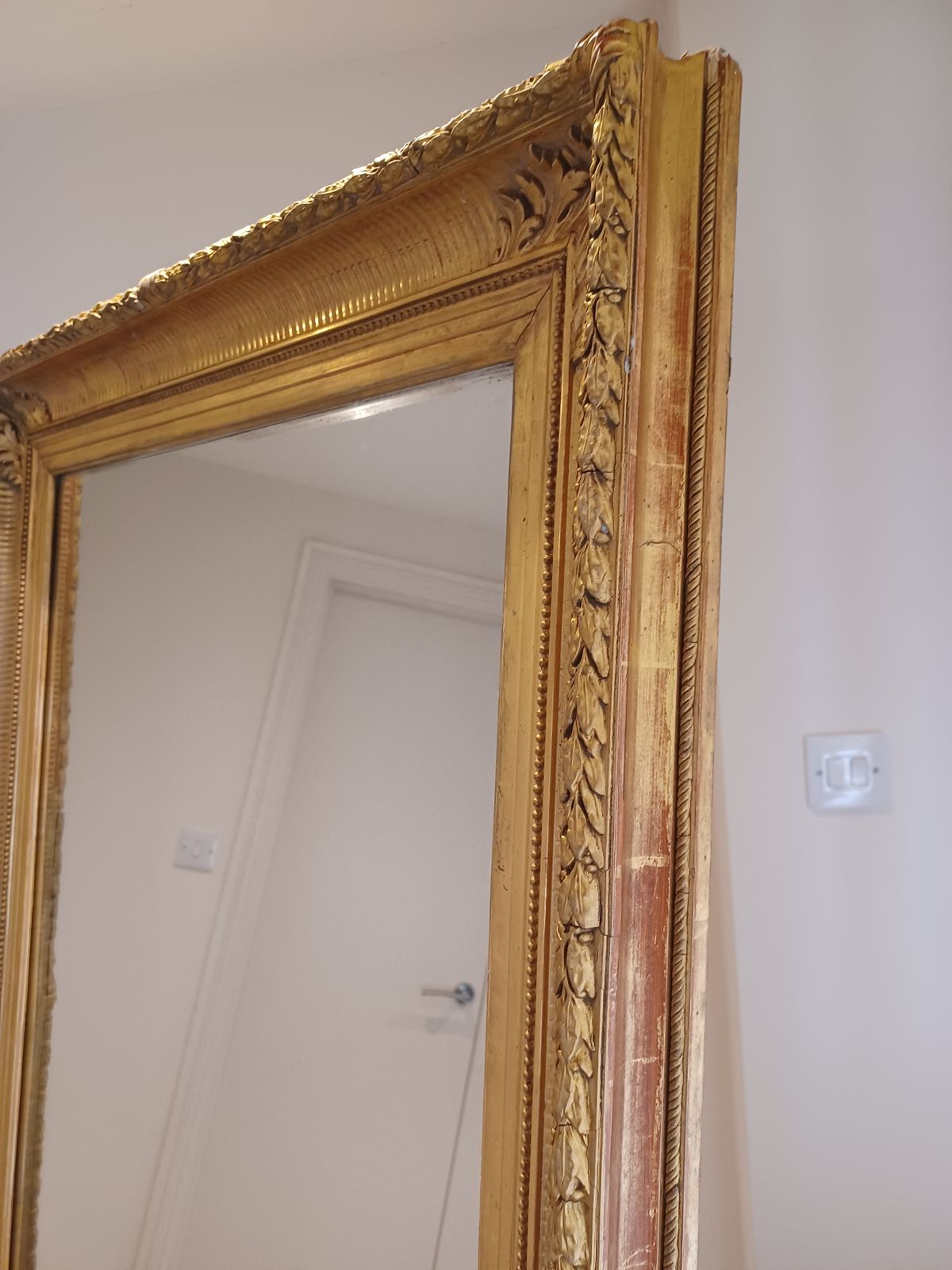 Antique French Louis XVI Giltwood Mirror photo furniture