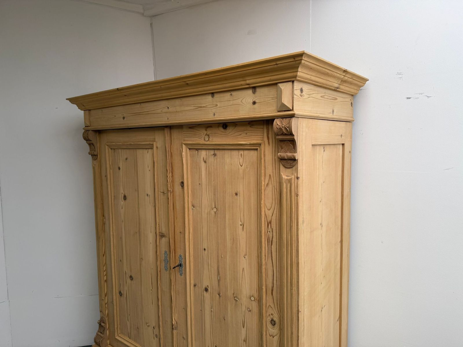 A Stunning Large Victorian Pine Knockdown Wardrobe To Paint/Wax photo furniture