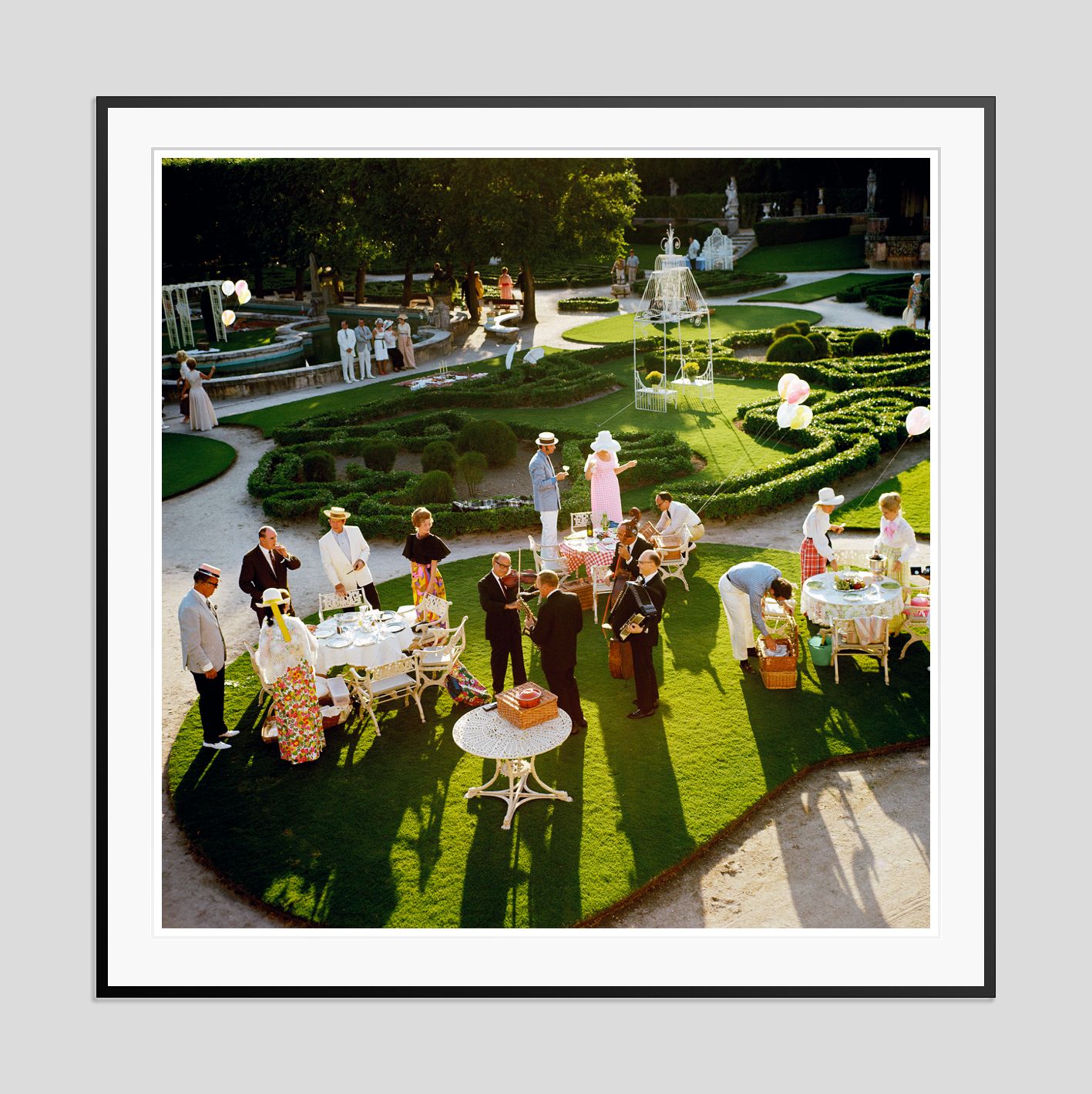 Slim Aarons 'Garden Party' Archival Pigment Print Framed In Black photo furniture