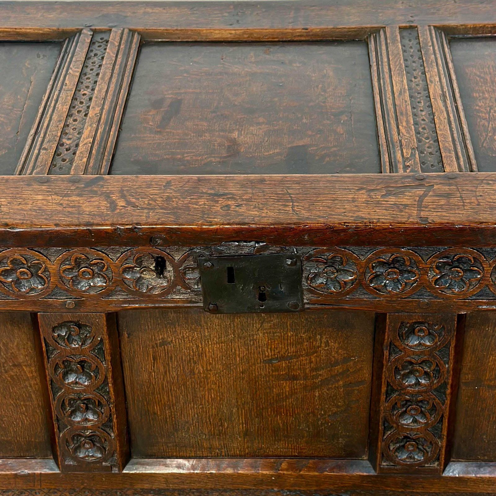 Antique 18th Century Carved Oak Coffer | Antique Coffer | Antique Furniture | Antiques | Antique Storage photo for sale